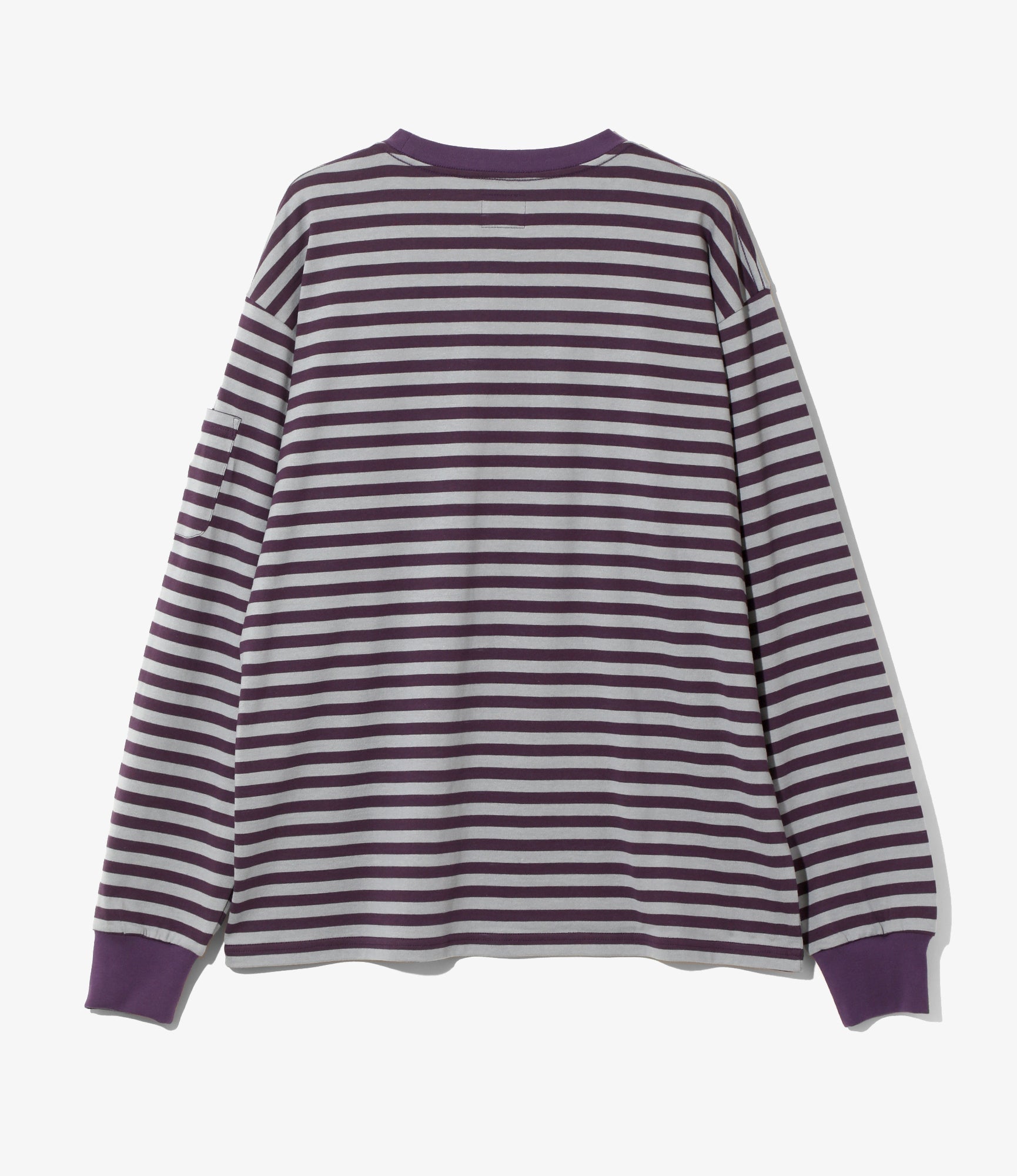 Long Sleeve Crew Neck T-Shirt – Purple/Sax Blue Stripe