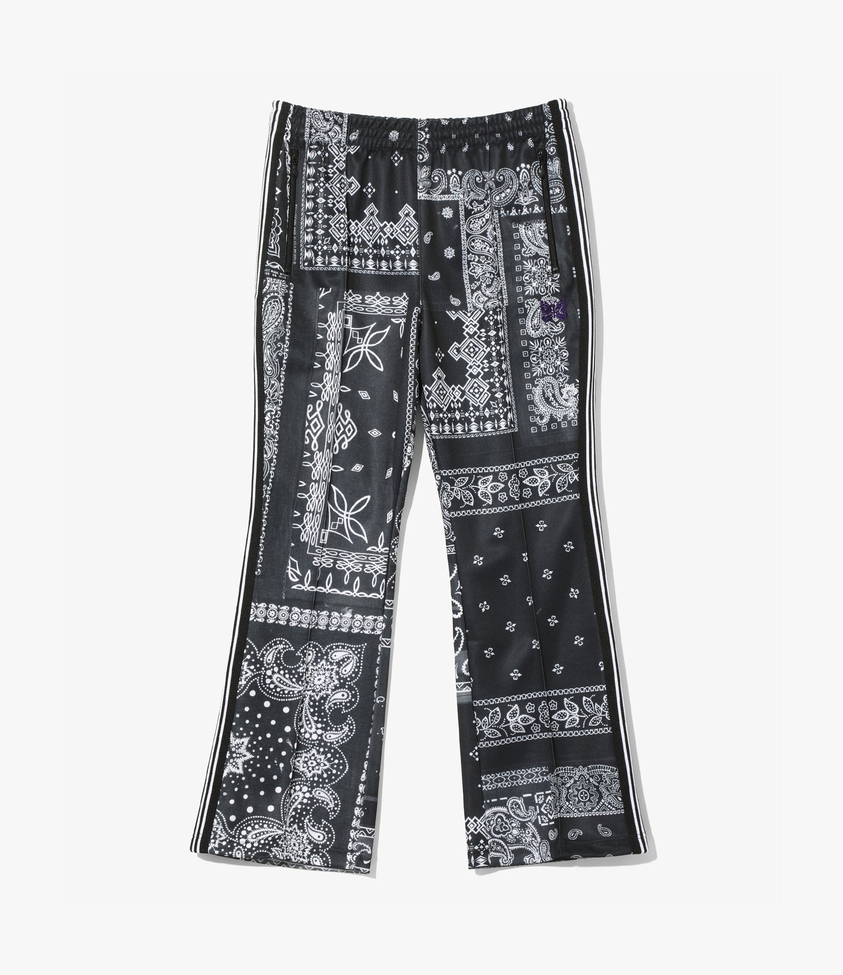 Boot-Cut Track Pant – Black Bandana Print