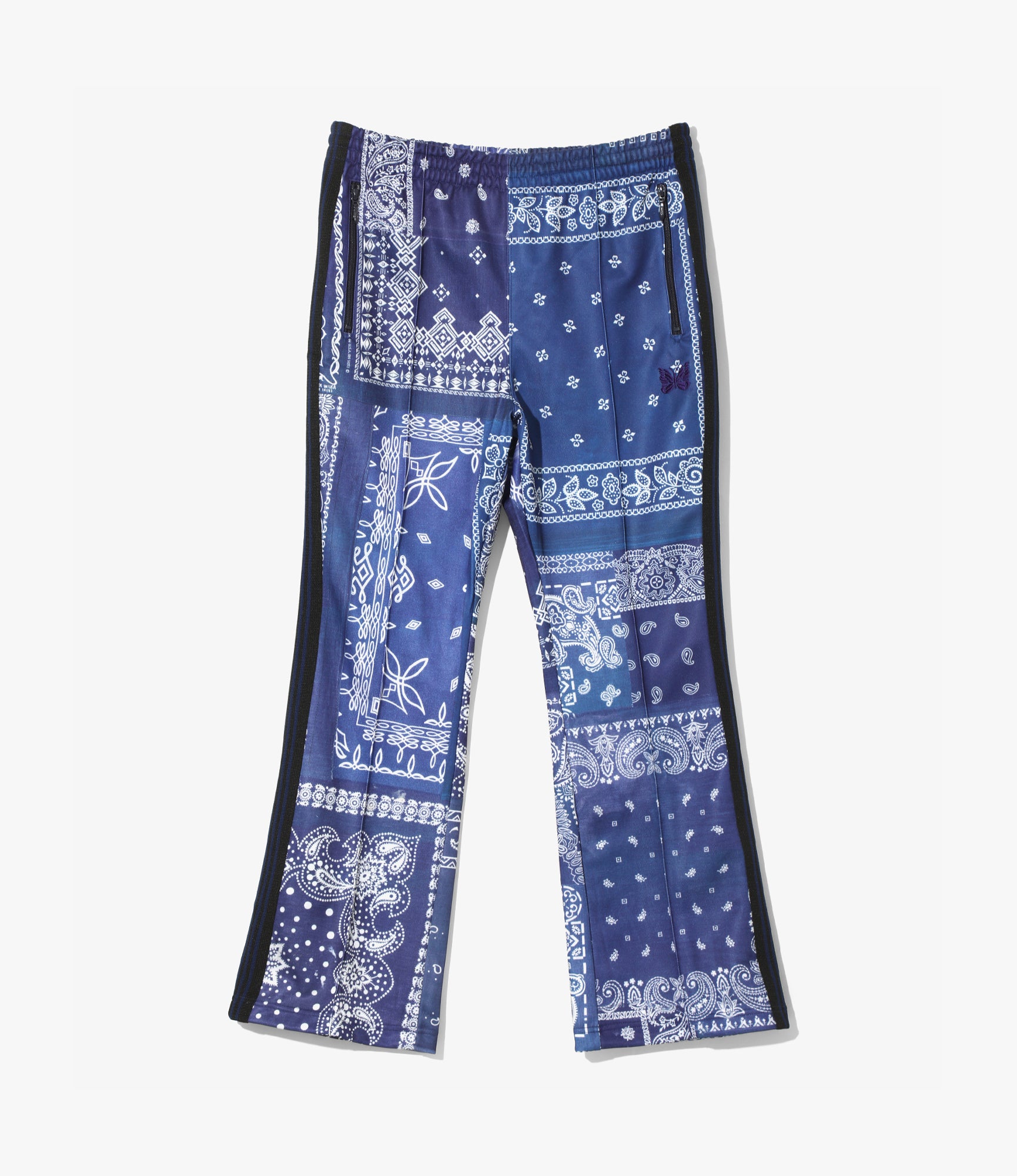 Boot-Cut Track Pant – Navy Bandana Print