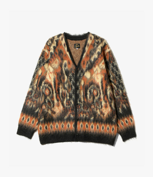 Mohair Cardigan – Black Paisley | Needles | Nepenthes London