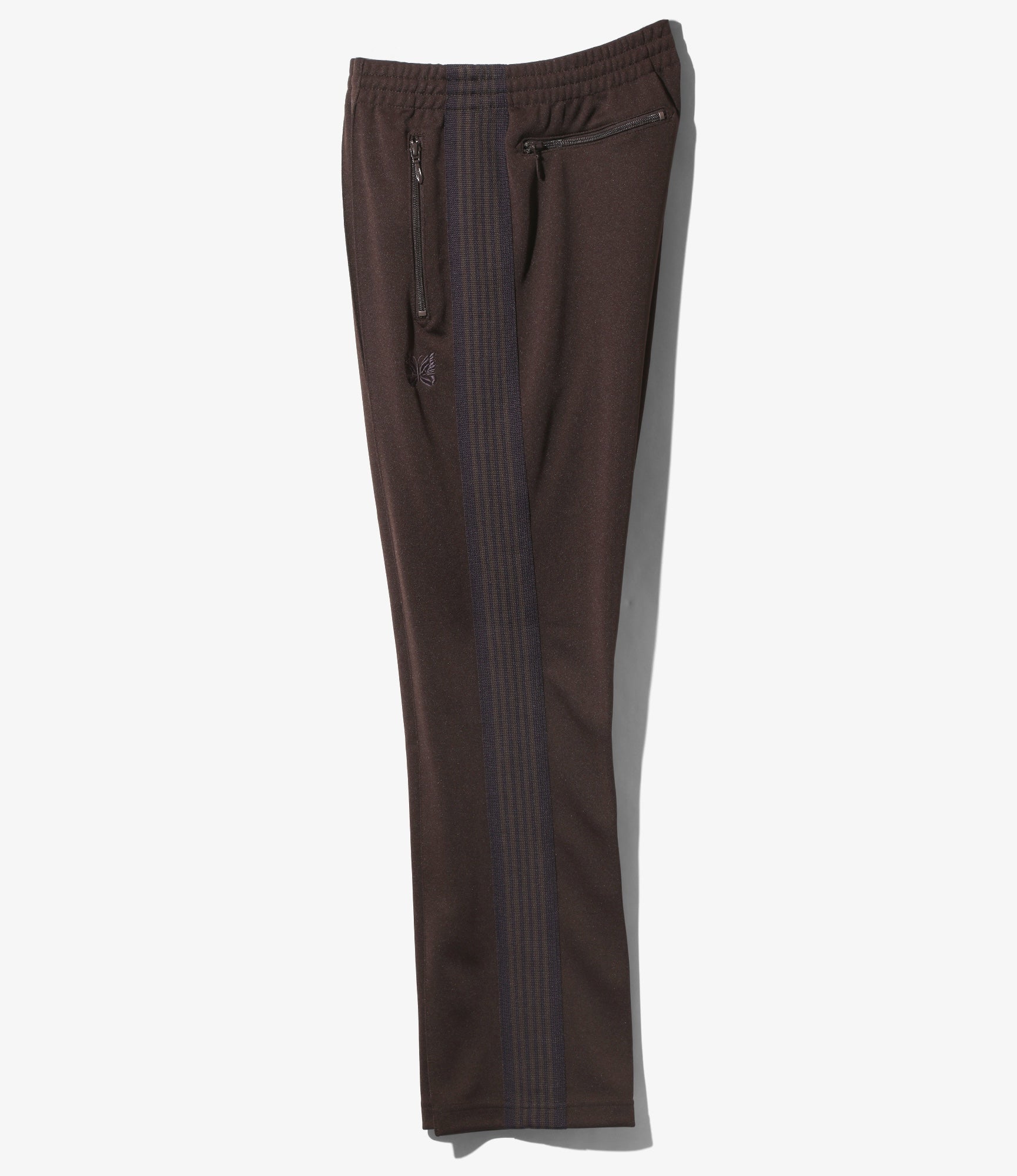 Narrow Track Pant – Dark Brown Smooth Polyester