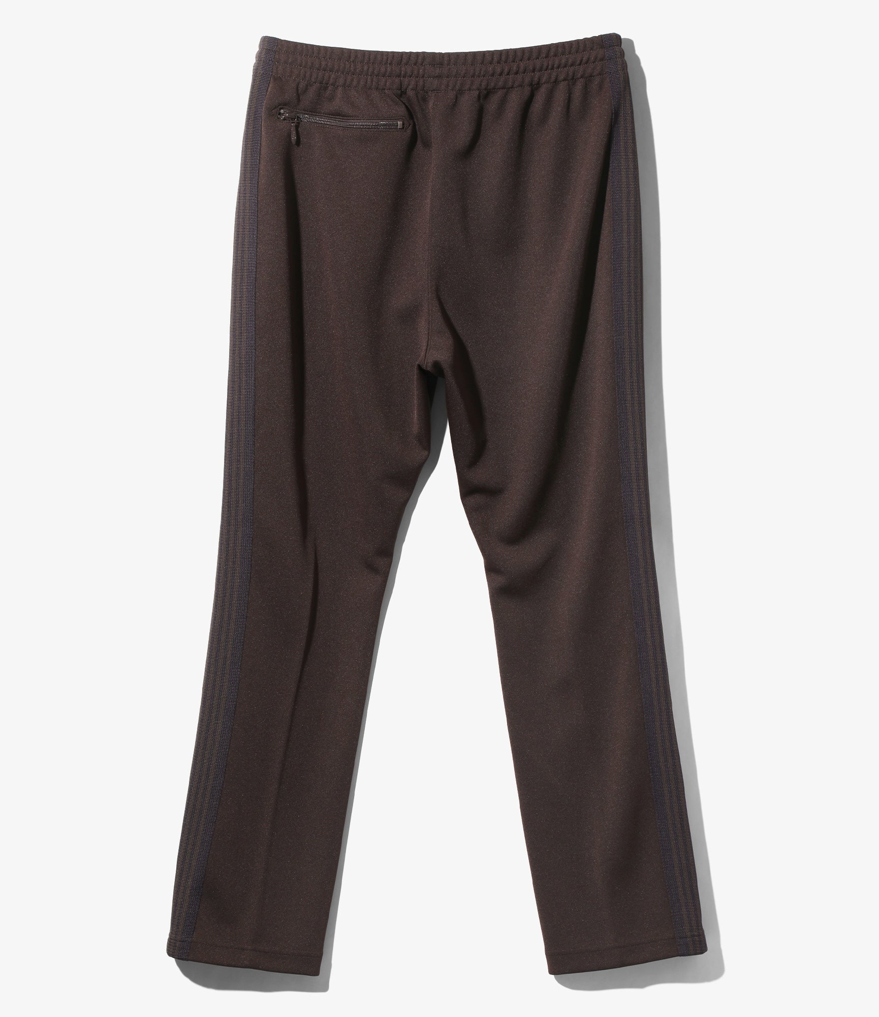 Narrow Track Pant – Dark Brown Smooth Polyester