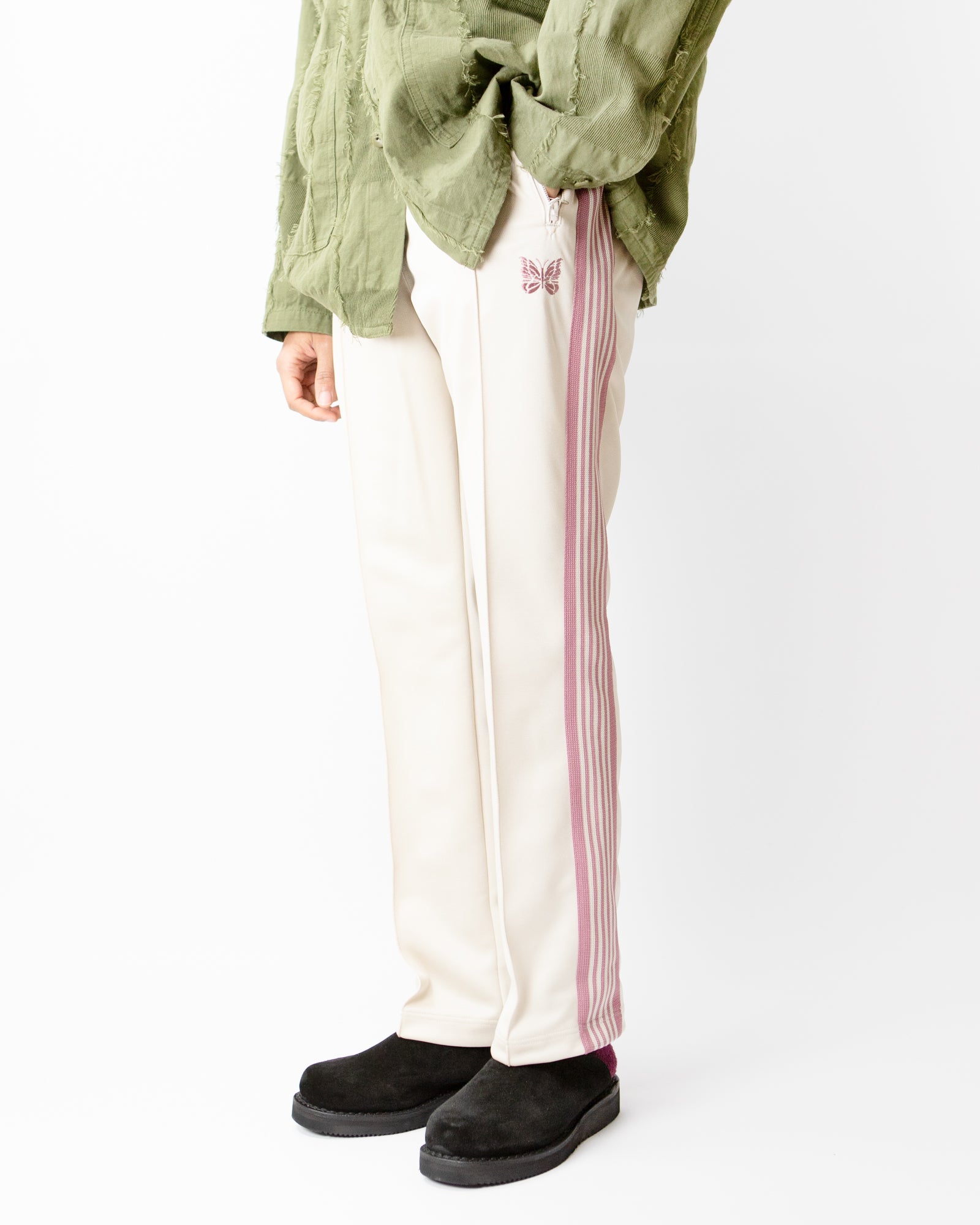 Narrow Track Pant – Ivory Smooth Polyester