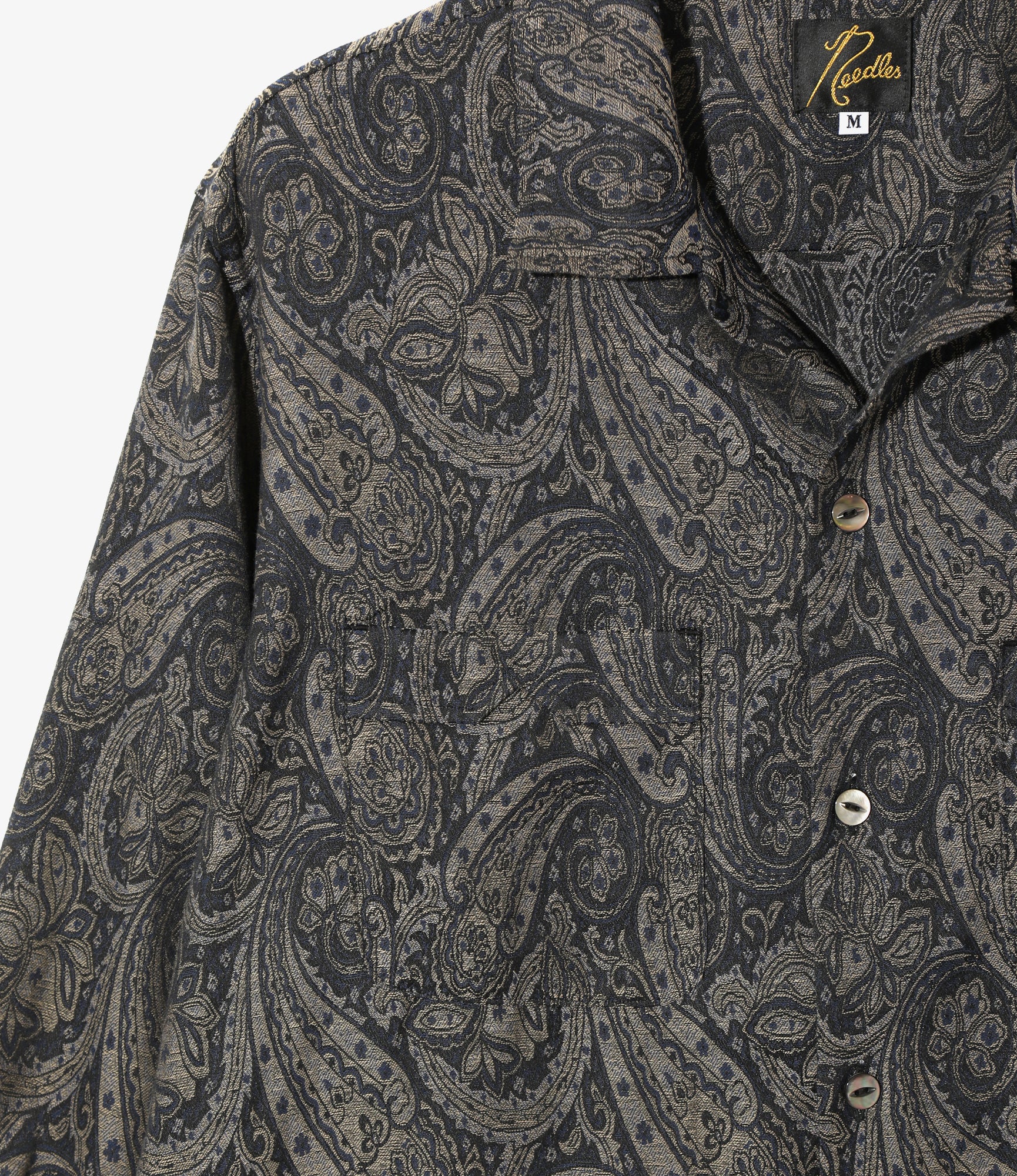 One-Up Shirt – Charcoal Paisley Jacquard Cloth