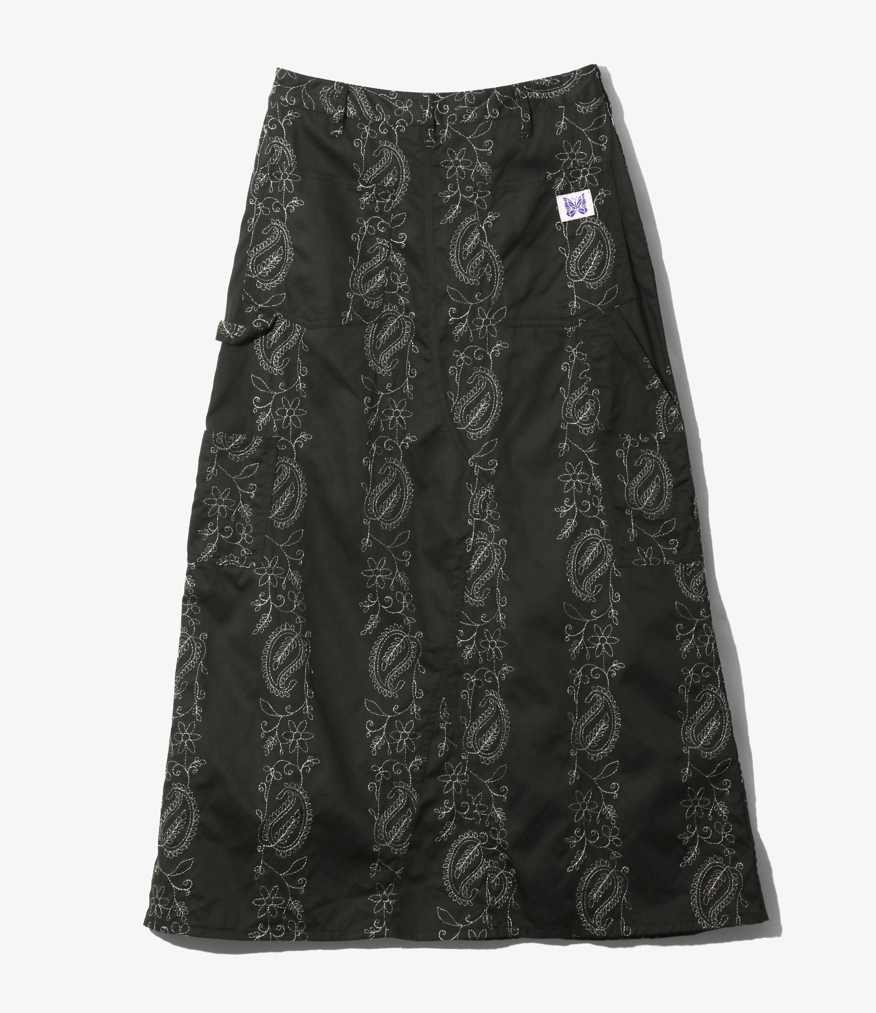 Painter Skirt – Black Embroidered Twill