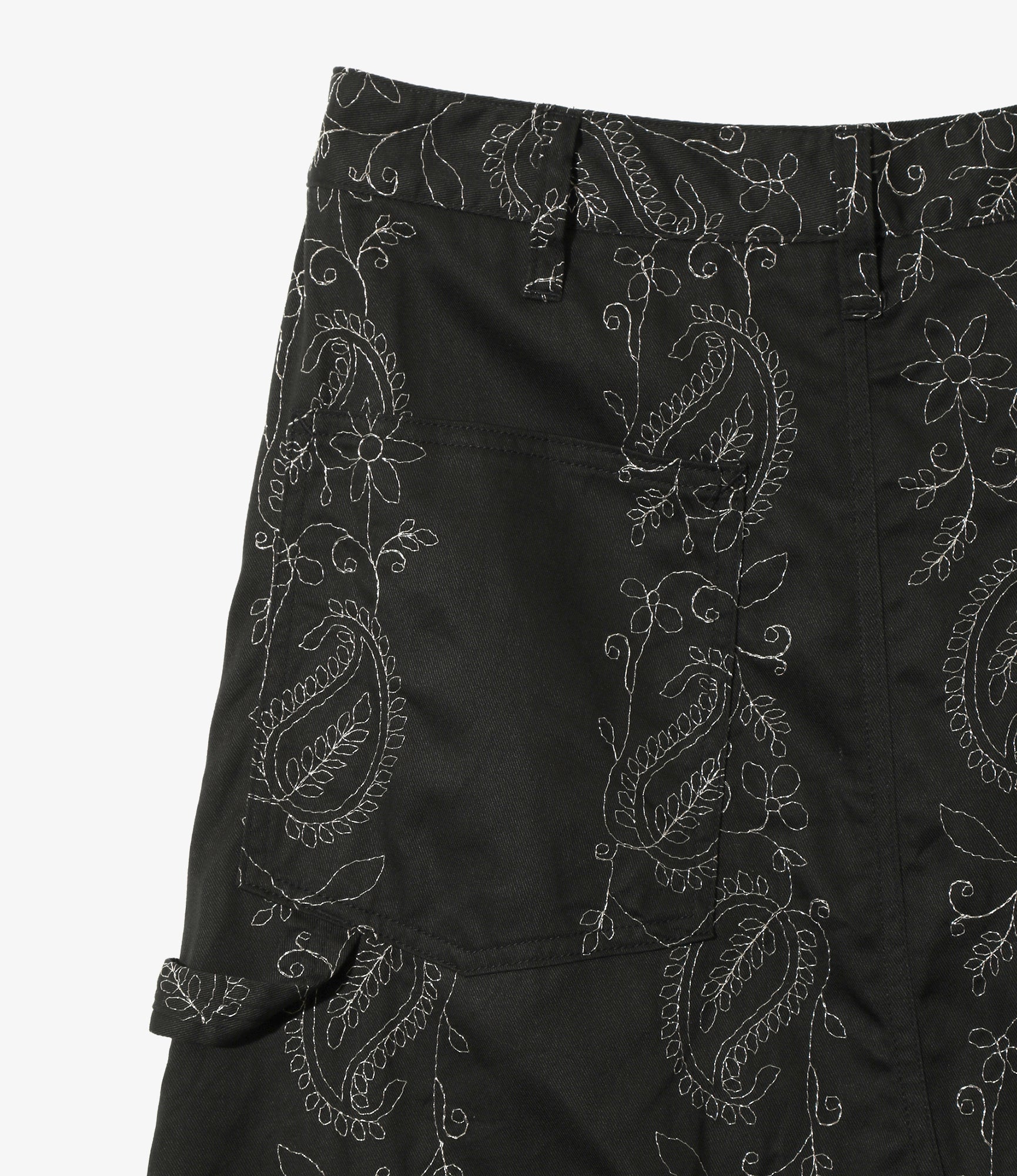 Painter Skirt – Black Embroidered Twill