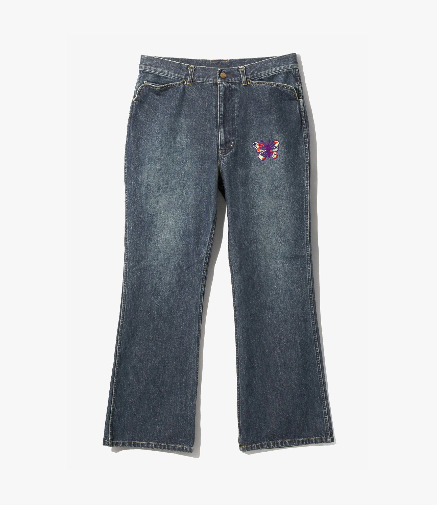 Papillon Embroidered Boot-Cut Jean – Indigo 12oz Denim