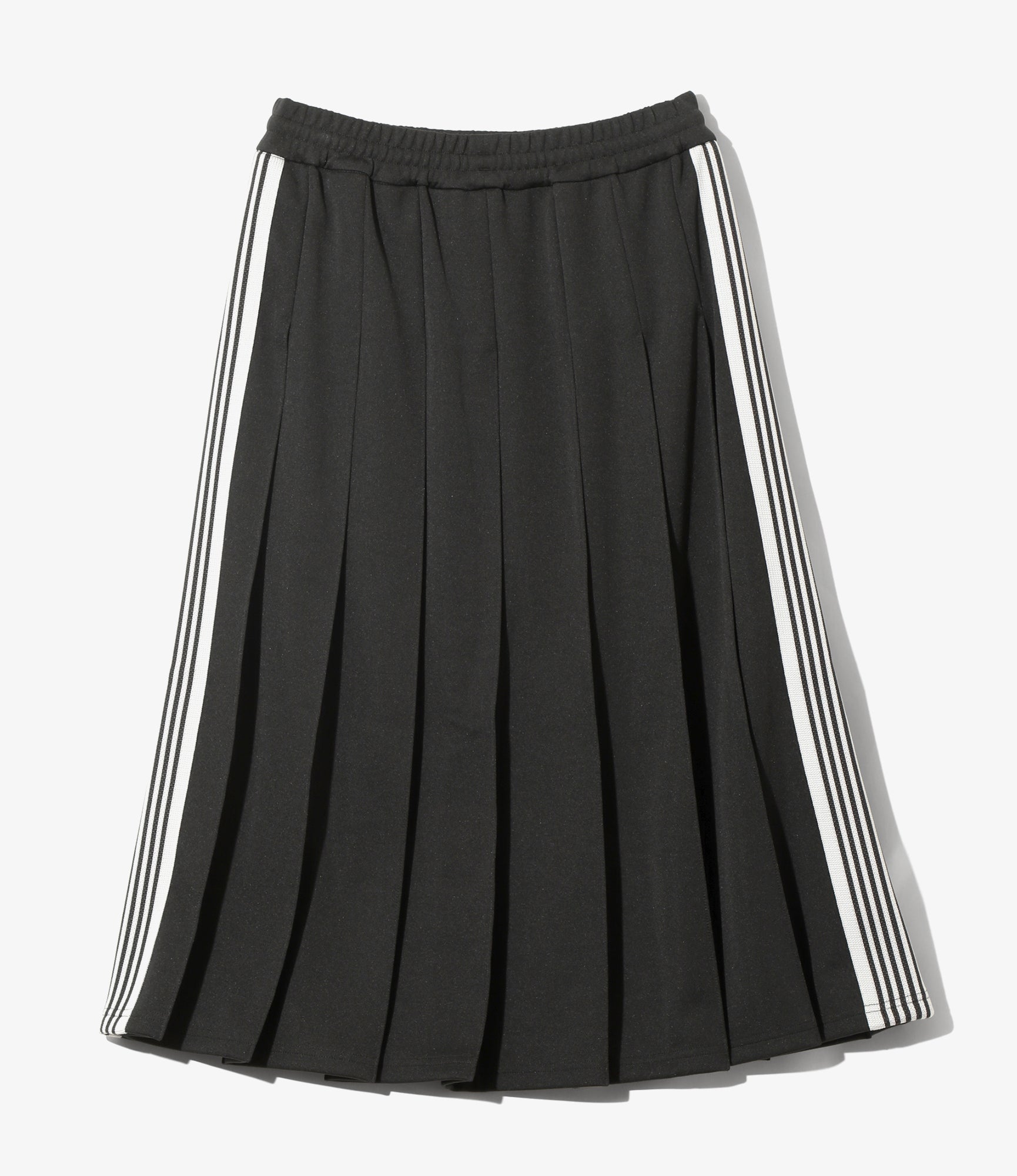 Pleated Track Skirt – Charcoal Smooth Polyester