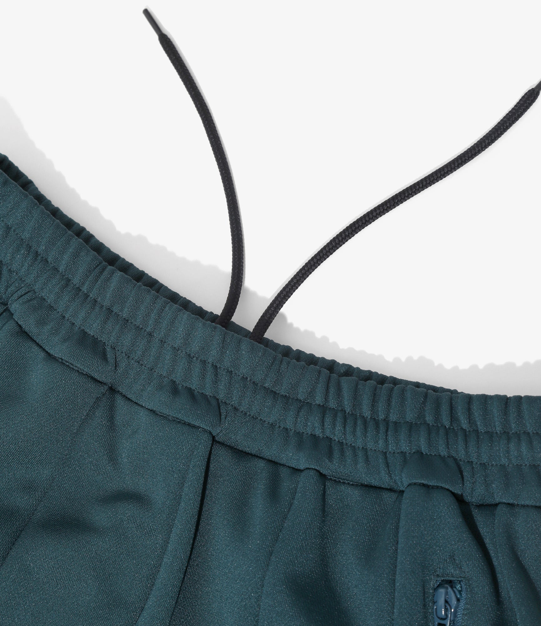 Pleated Track Skirt – Green Smooth Polyester