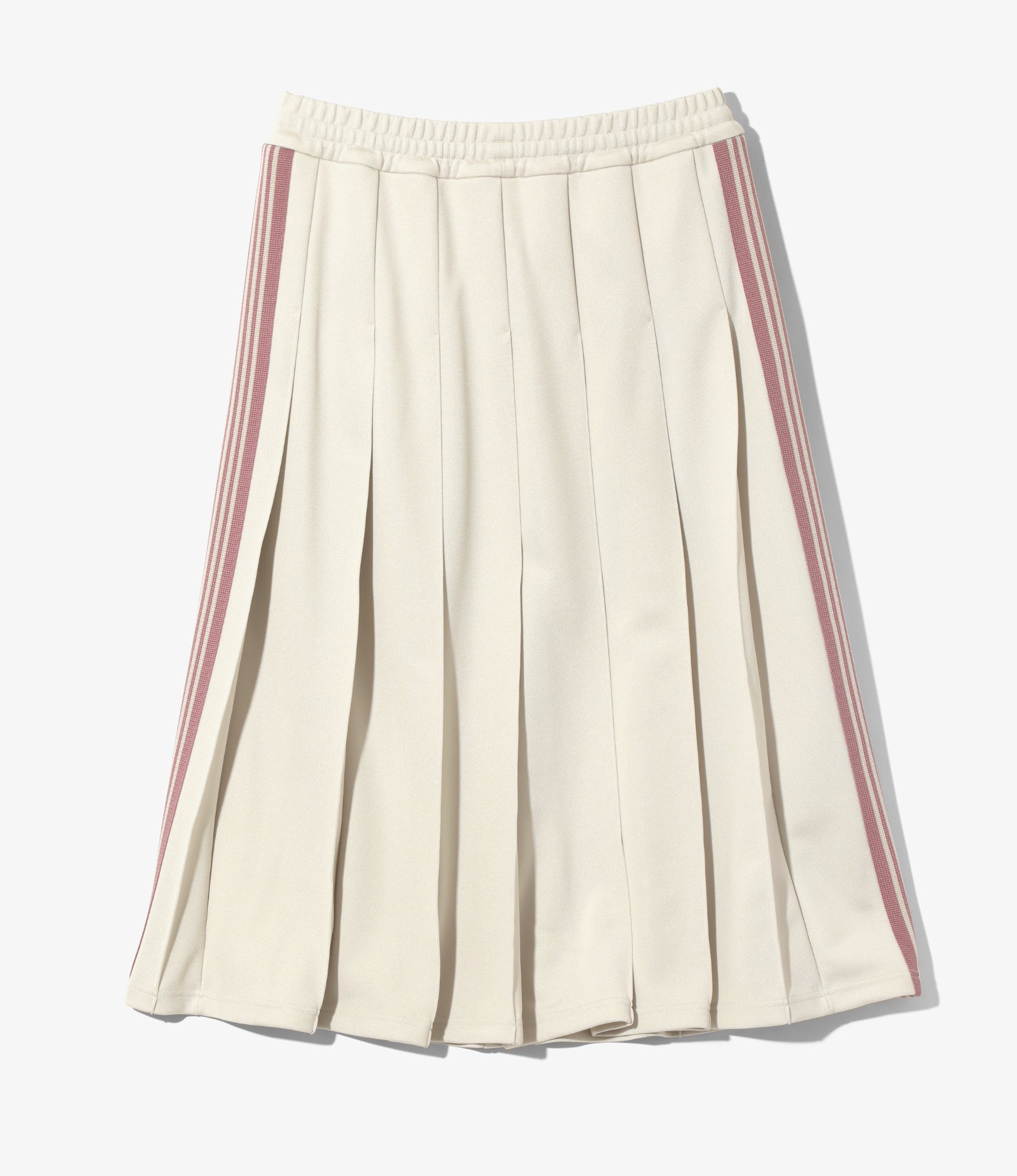 Pleated Track Skirt – Ivory Smooth Polyester