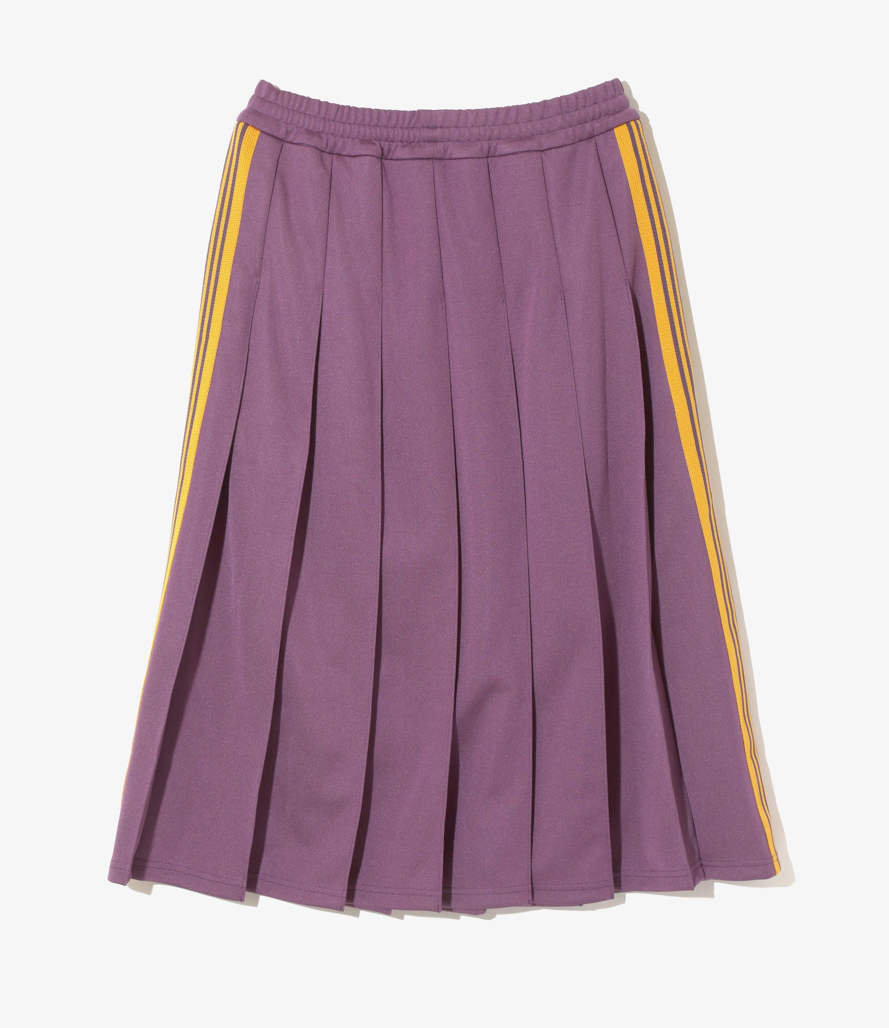 Pleated Track Skirt – Purple Smooth Polyester