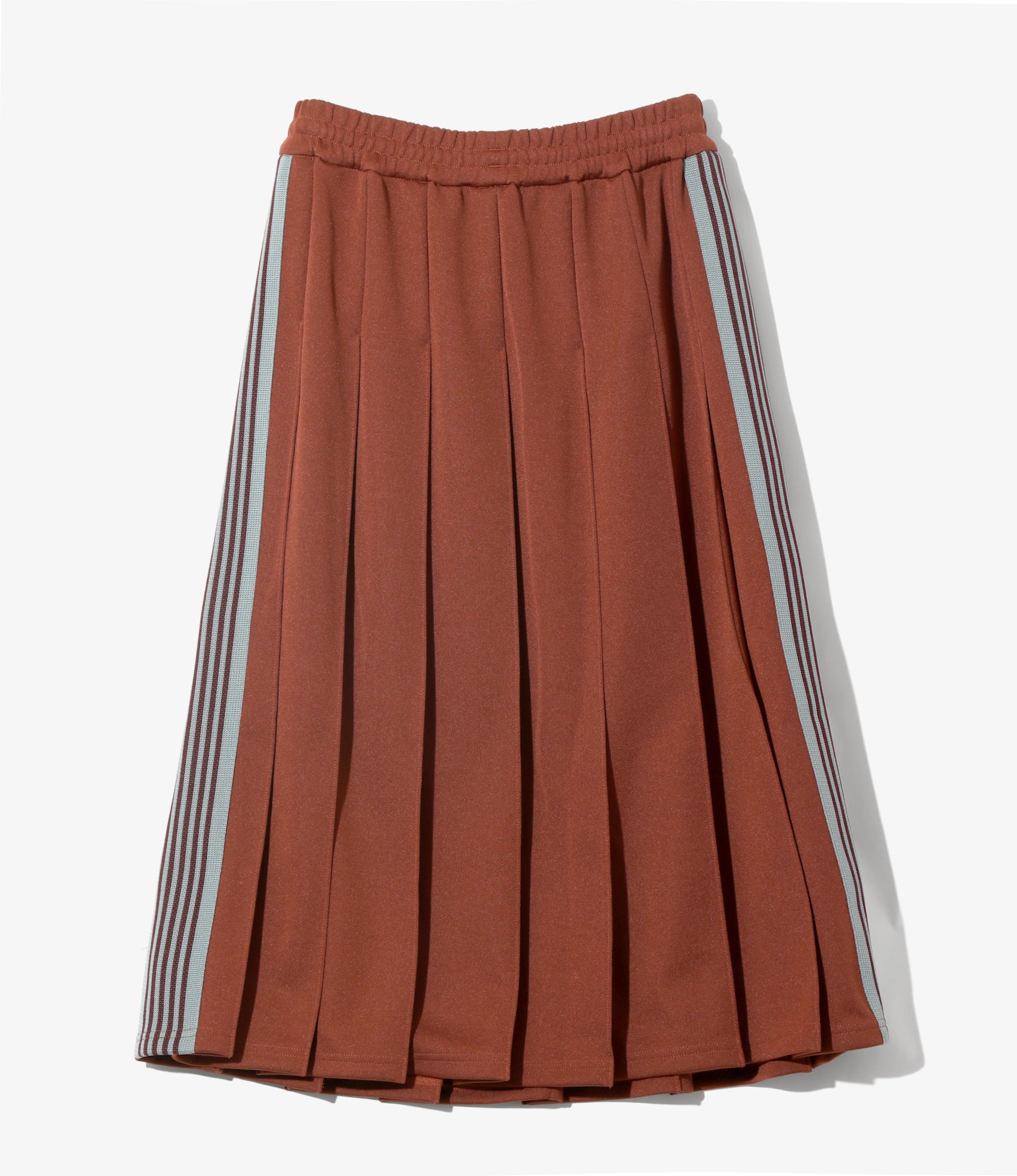Pleated Track Skirt – Rust Smooth Polyester