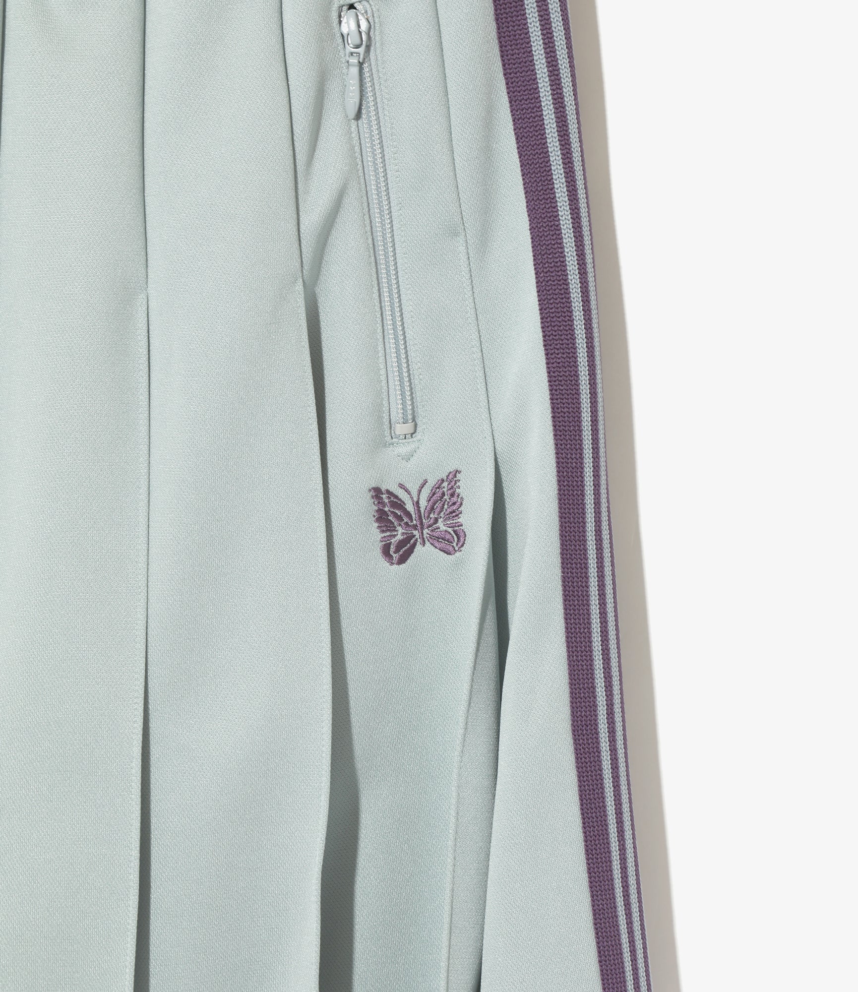 Pleated Track Skirt – Sax Blue Smooth Polyester