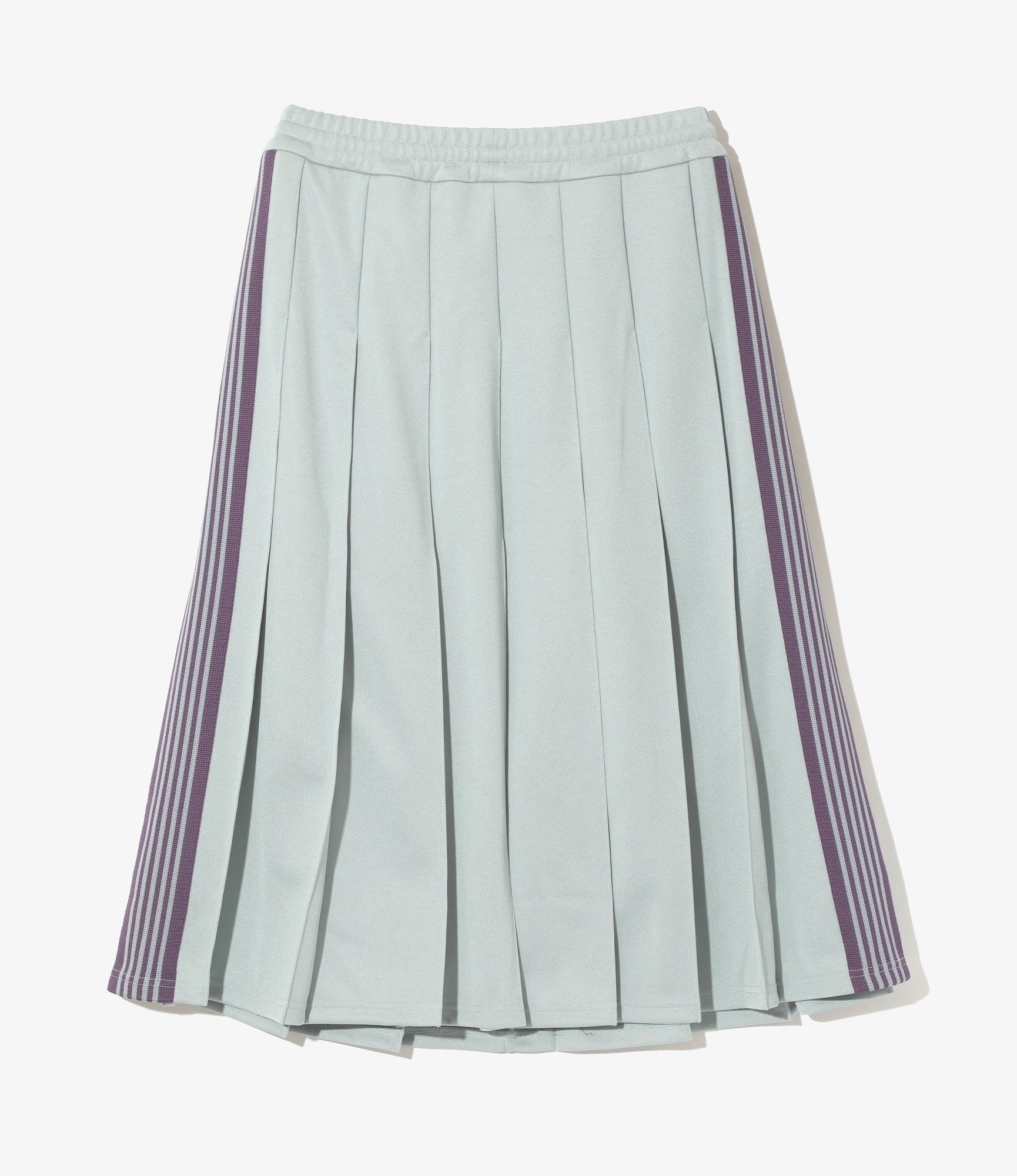 Pleated Track Skirt – Sax Blue Smooth Polyester