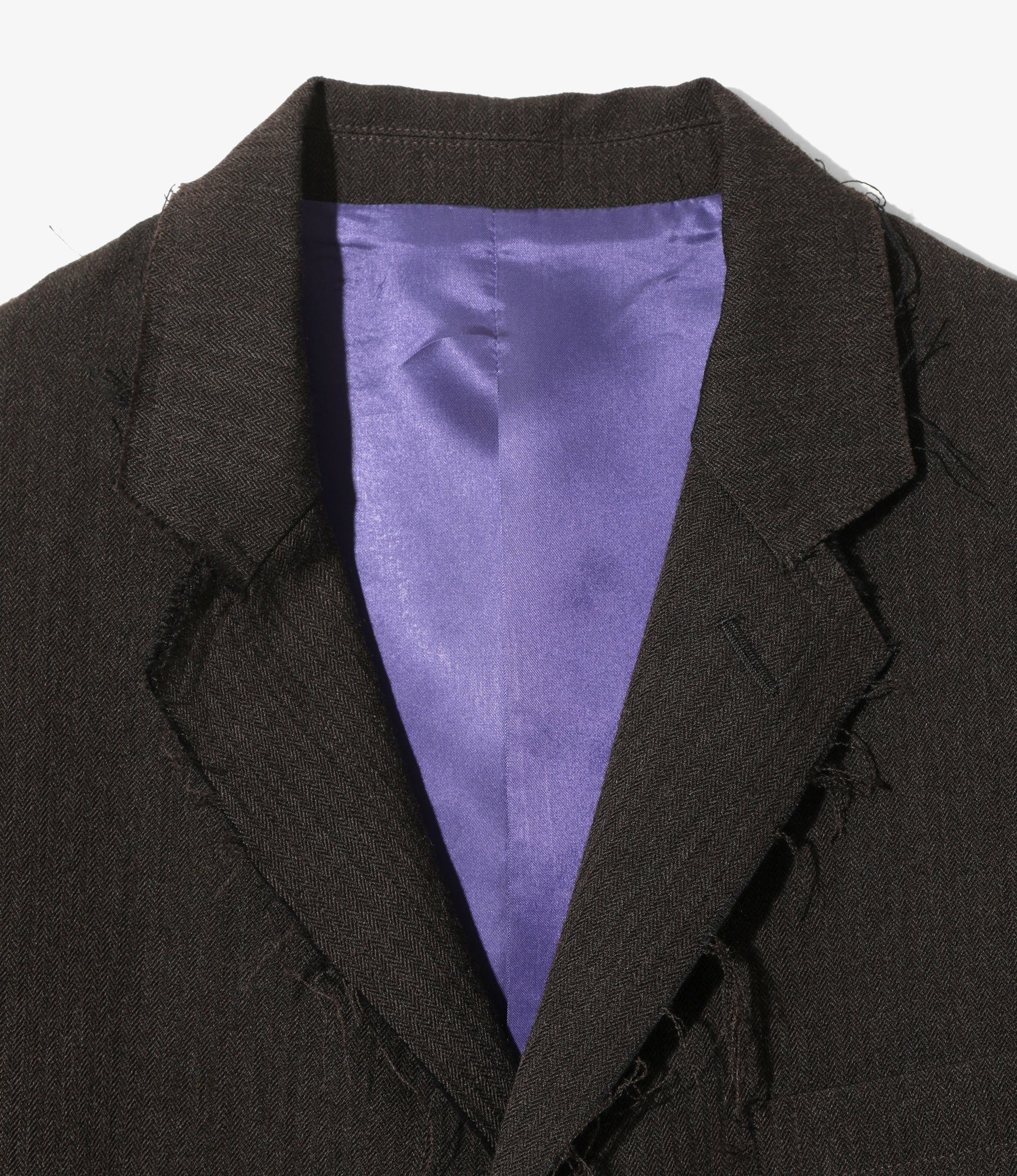 Raw Edge Jacket – Brown Herringbone Wool/Linen