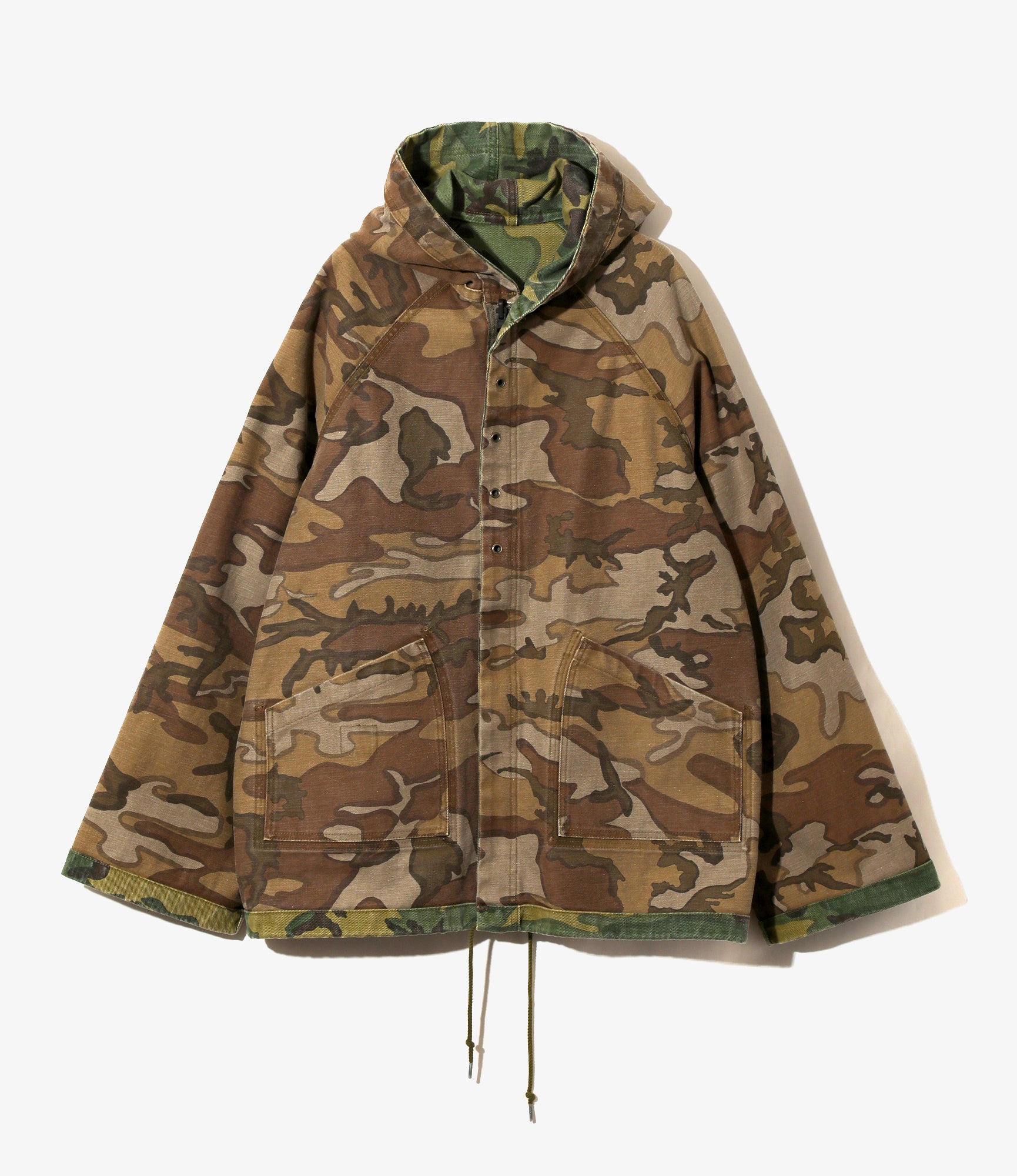 Reversible Hooded Coat – Camo Twill