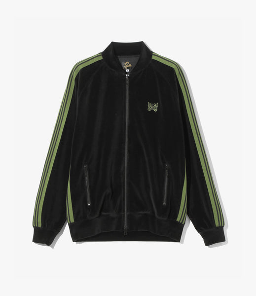 『Rib Collar Track Jacket-C/PE Velour』 Needles - Rib Collar Track Jacket - C/Pe Velour (Charcoal