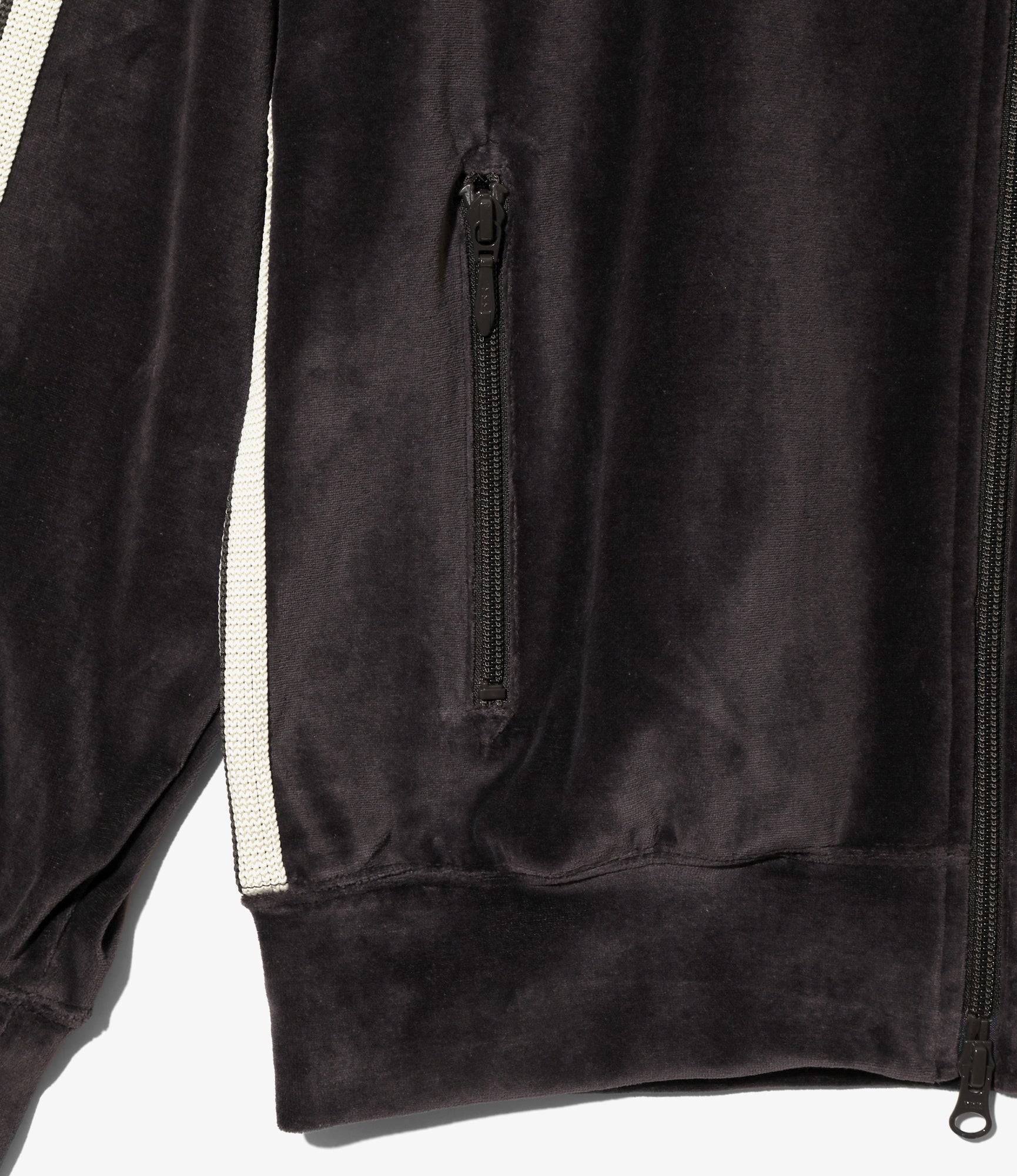 Rib Collar Track Jacket – Charcoal Velour