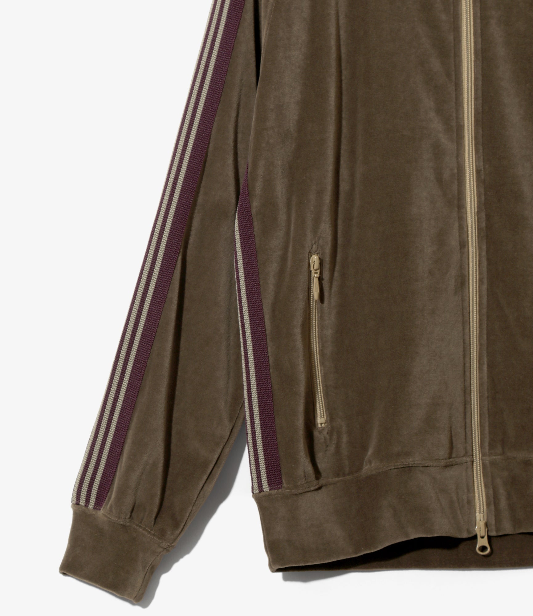Rib Collar Track Jacket – Taupe Velour