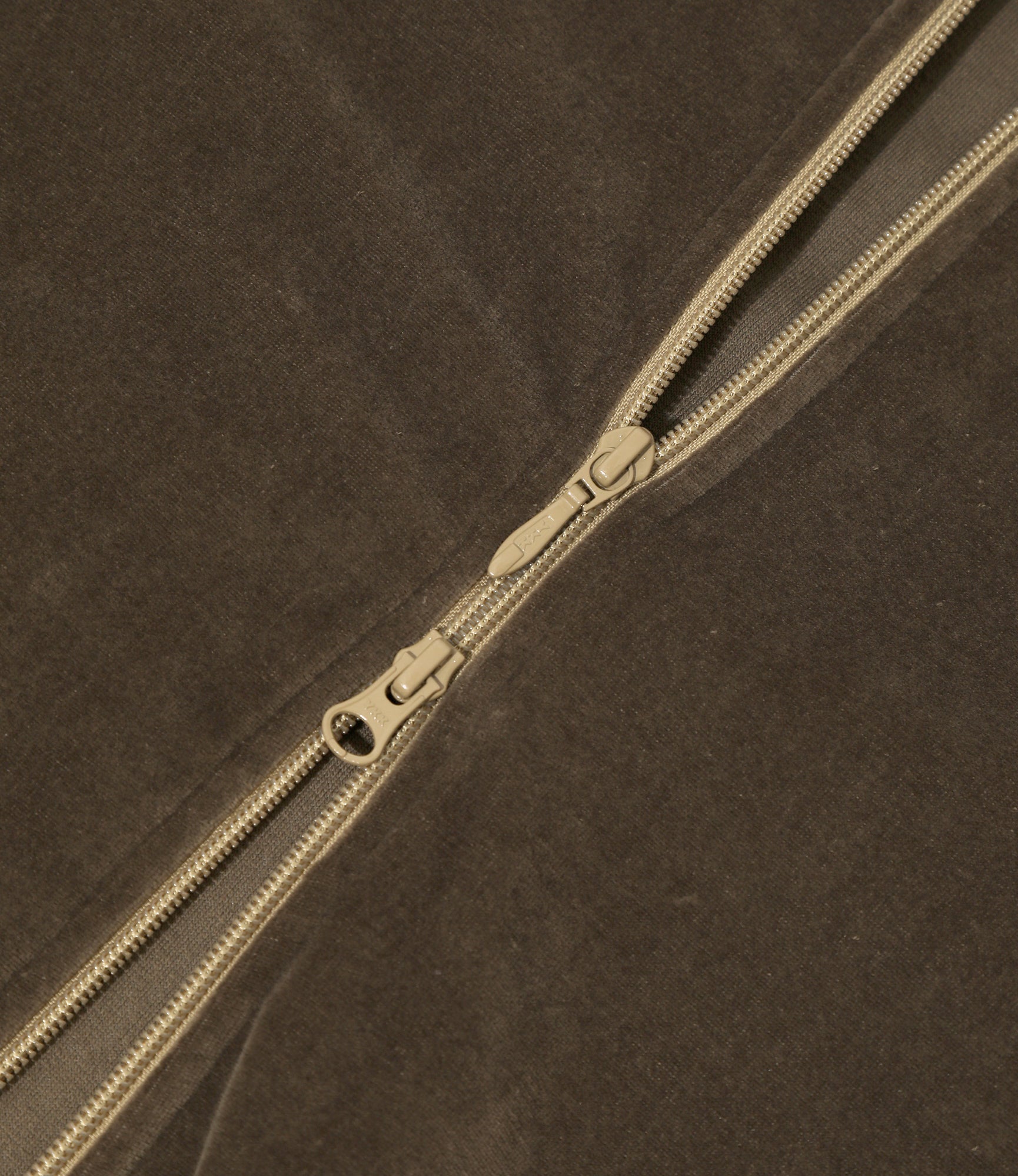 Rib Collar Track Jacket – Taupe Velour