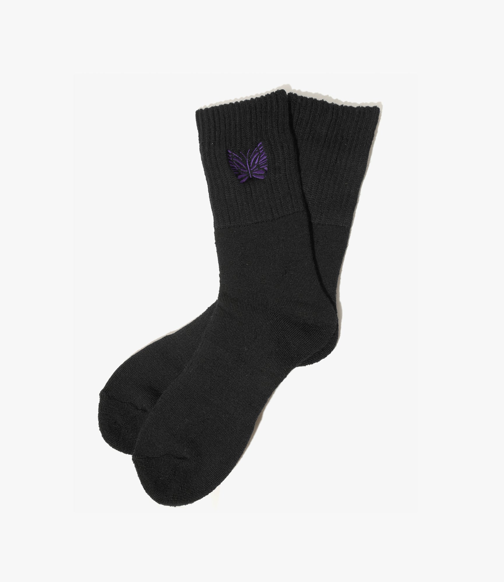 Ribbed Socks – Black Shetland Wool
