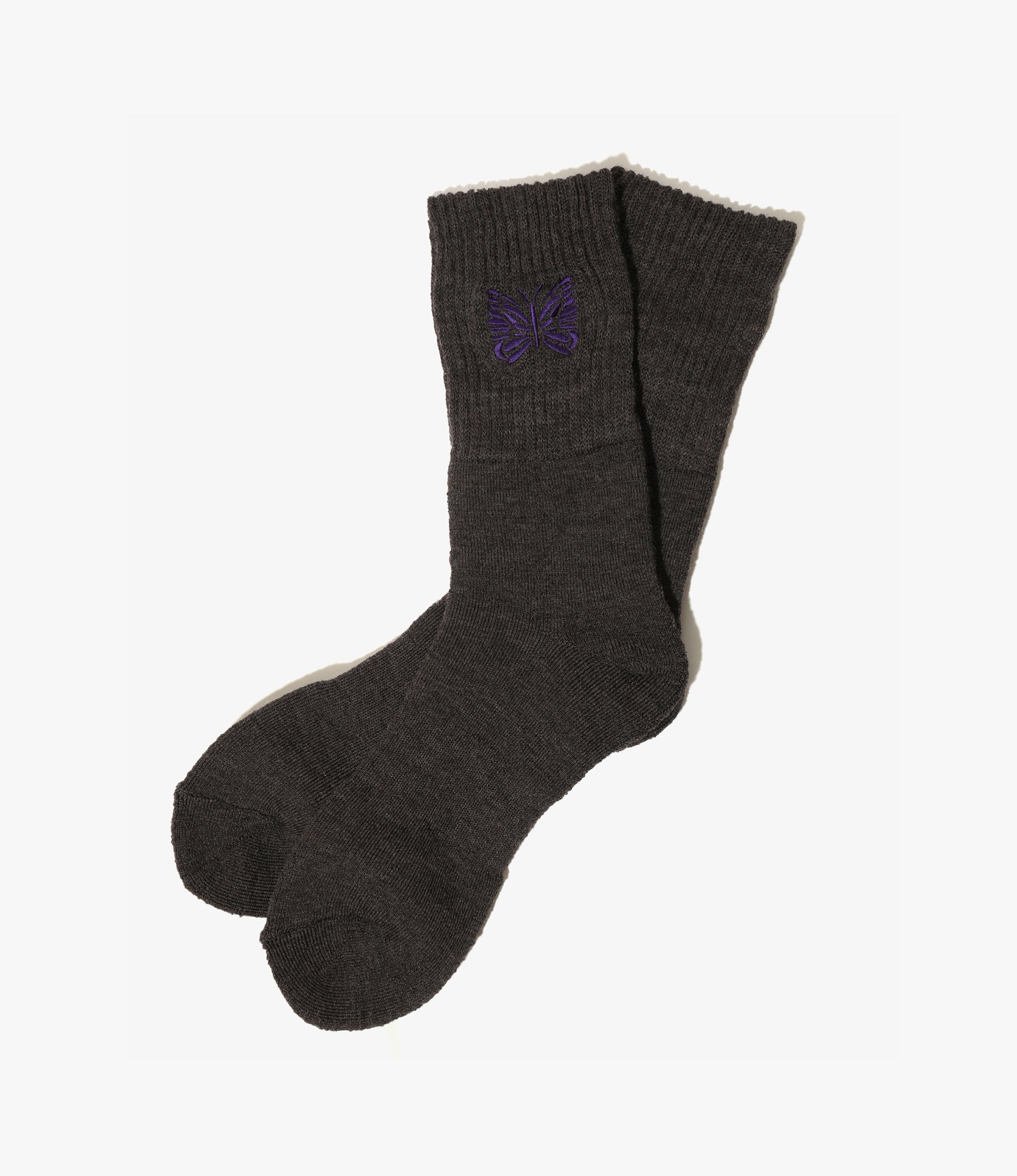 Ribbed Socks – Umber Brown Shetland Wool