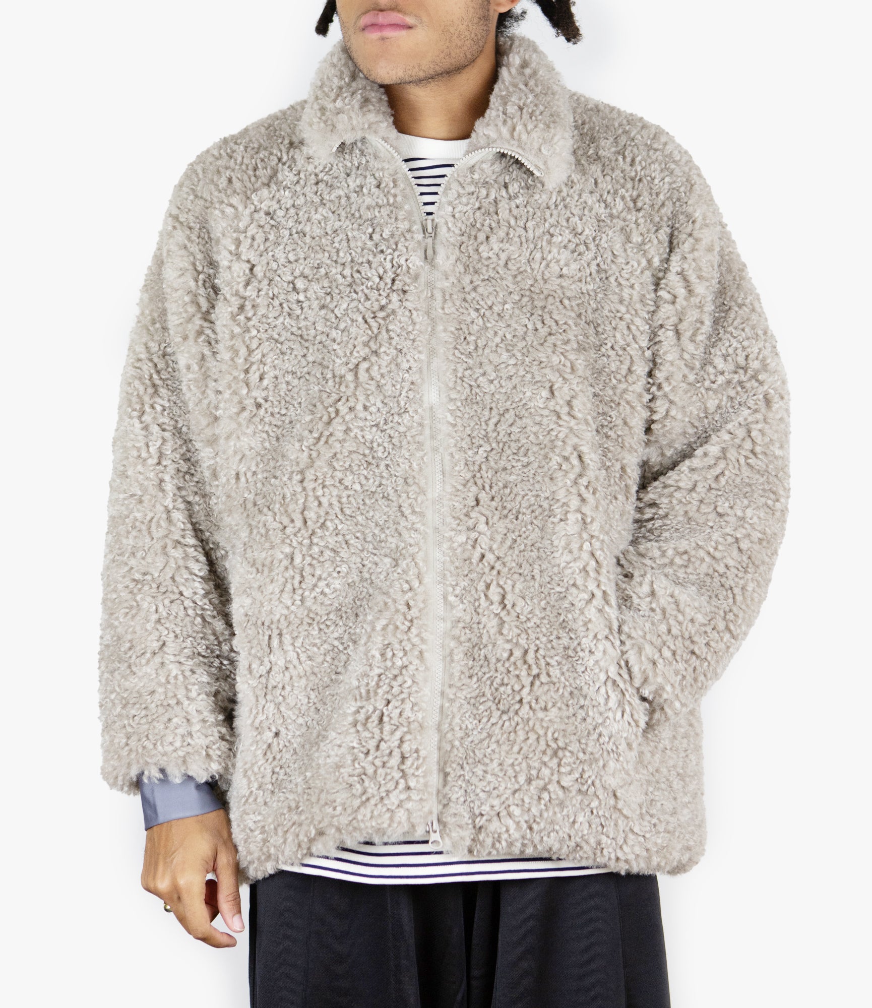 SC Fur Jacket – Beige Poly Curly Fur