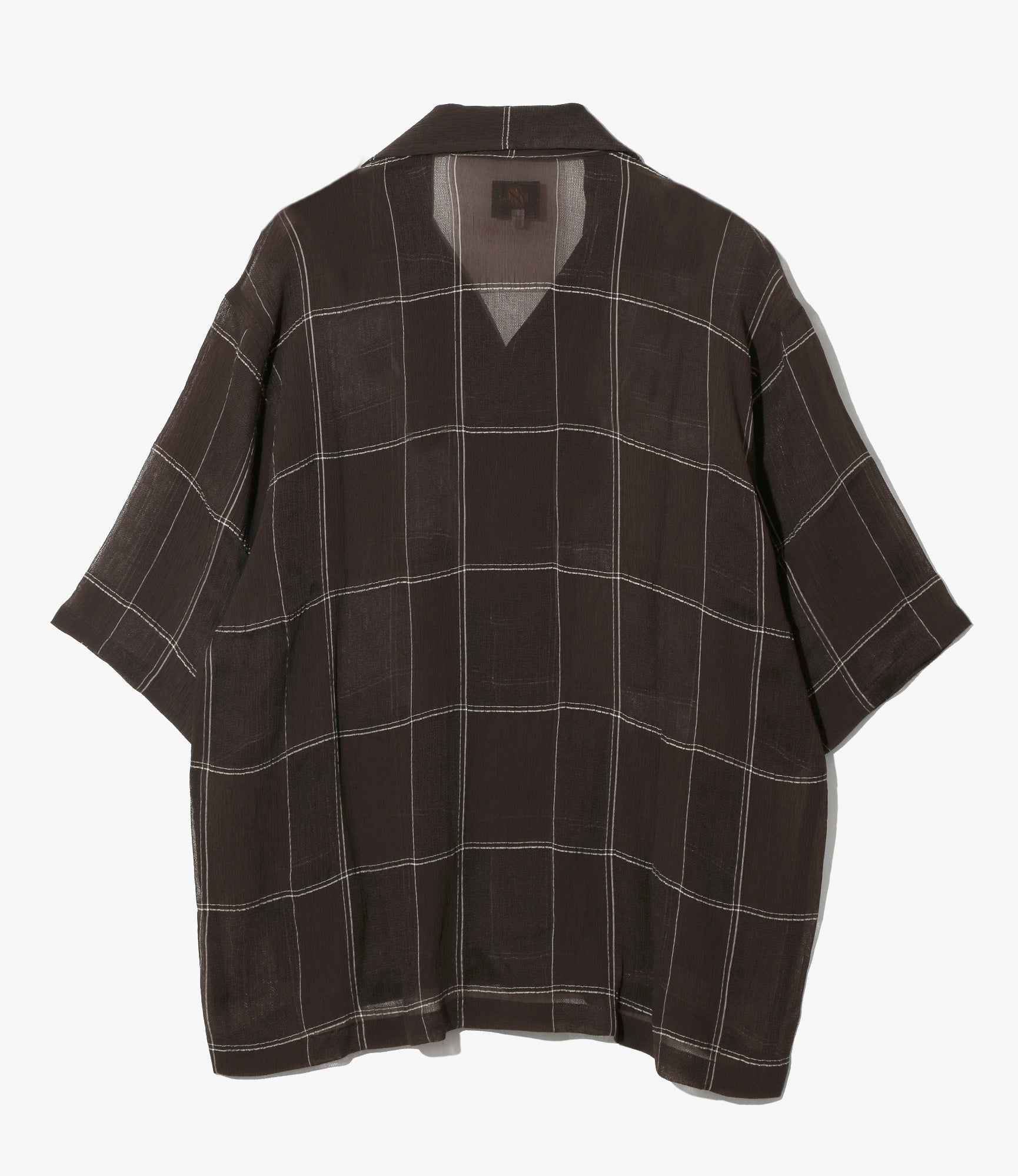 Cabana Short Sleeve Shirt – Brown Plaid Cupra Crepe