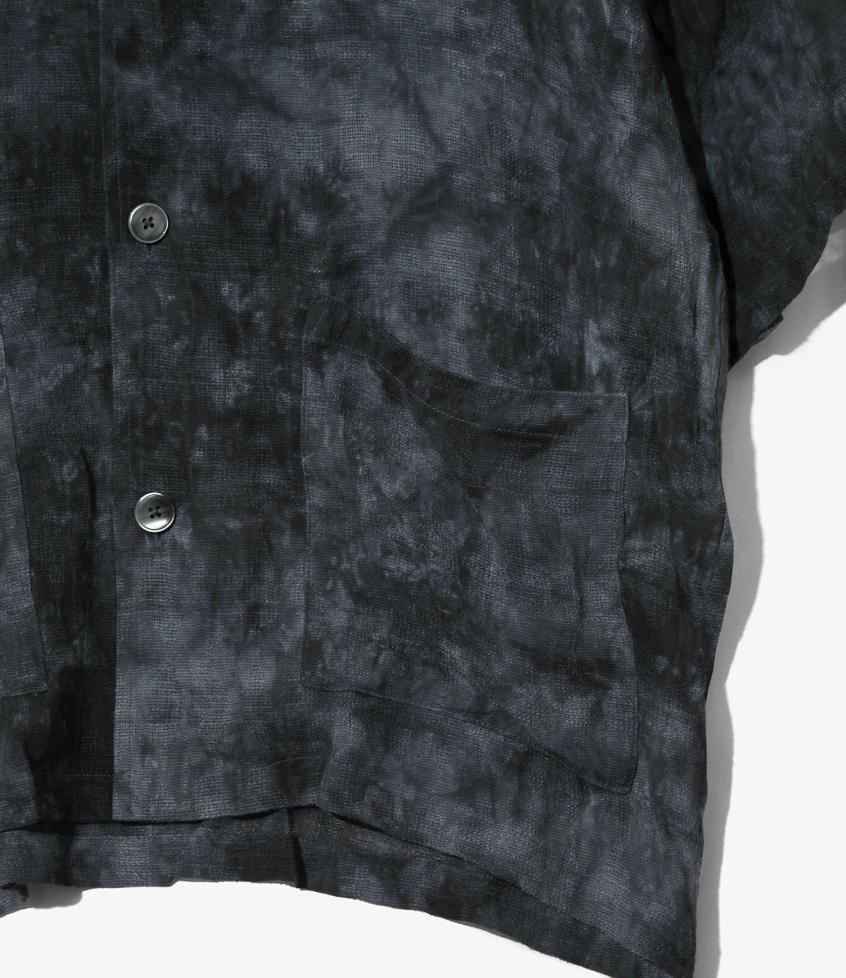 Cabana Short Sleeve Shirt – Charcoal Uneven Dyed Mesh