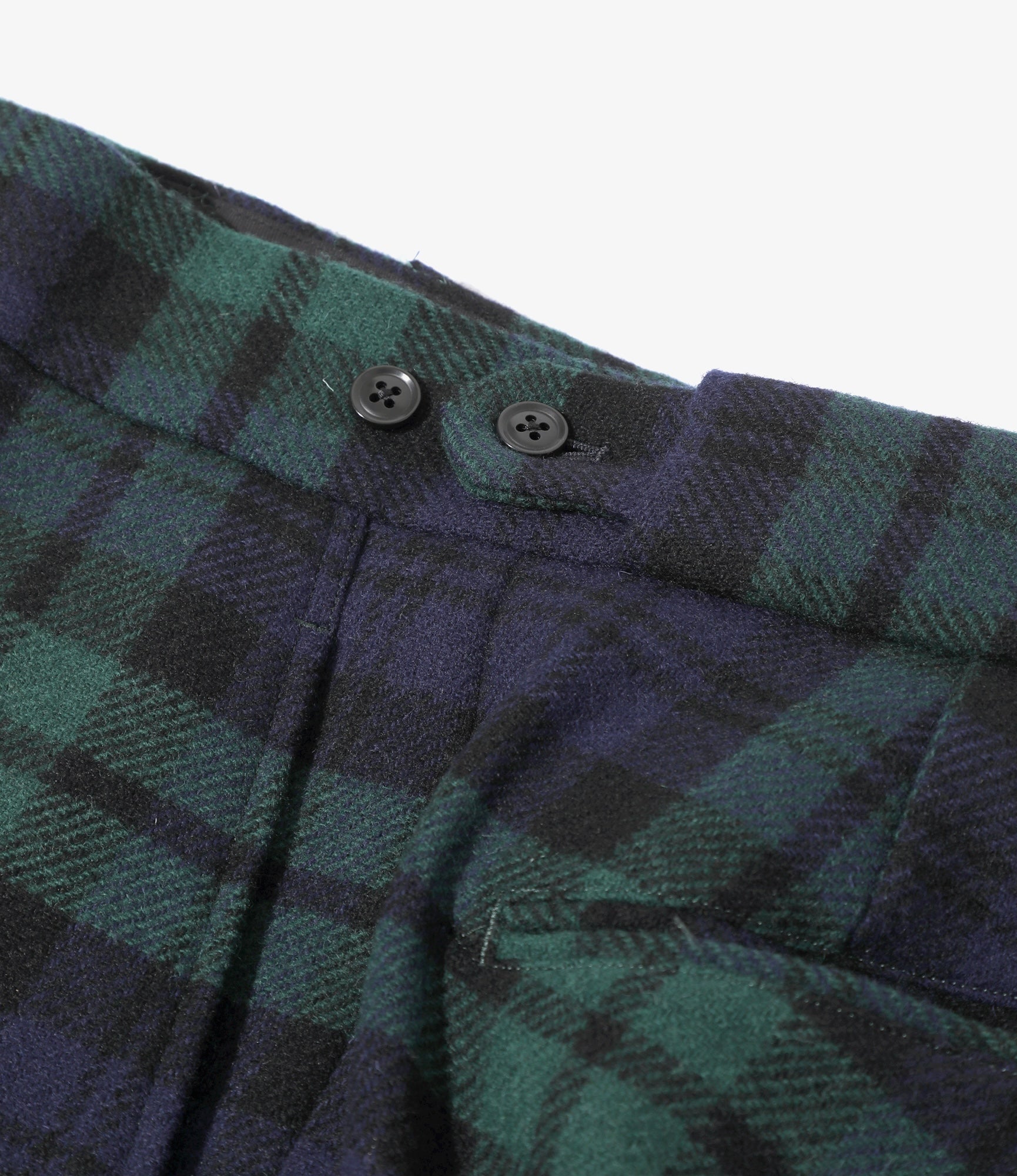 Side Tab Trouser – Black Watch Wool Tartan