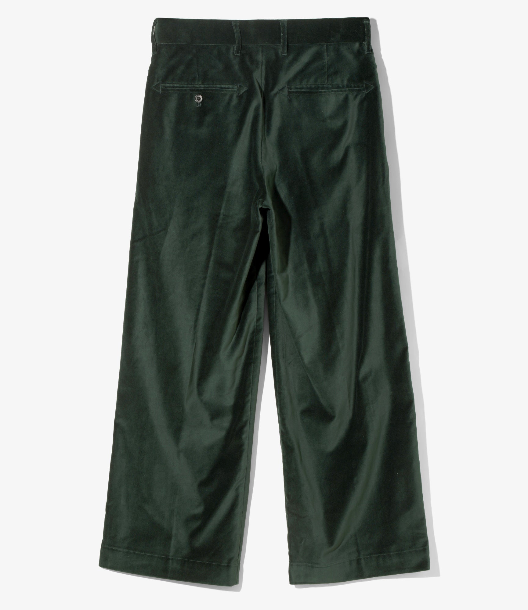 Tucked Baggy Trouser – Dark Green Velveteen