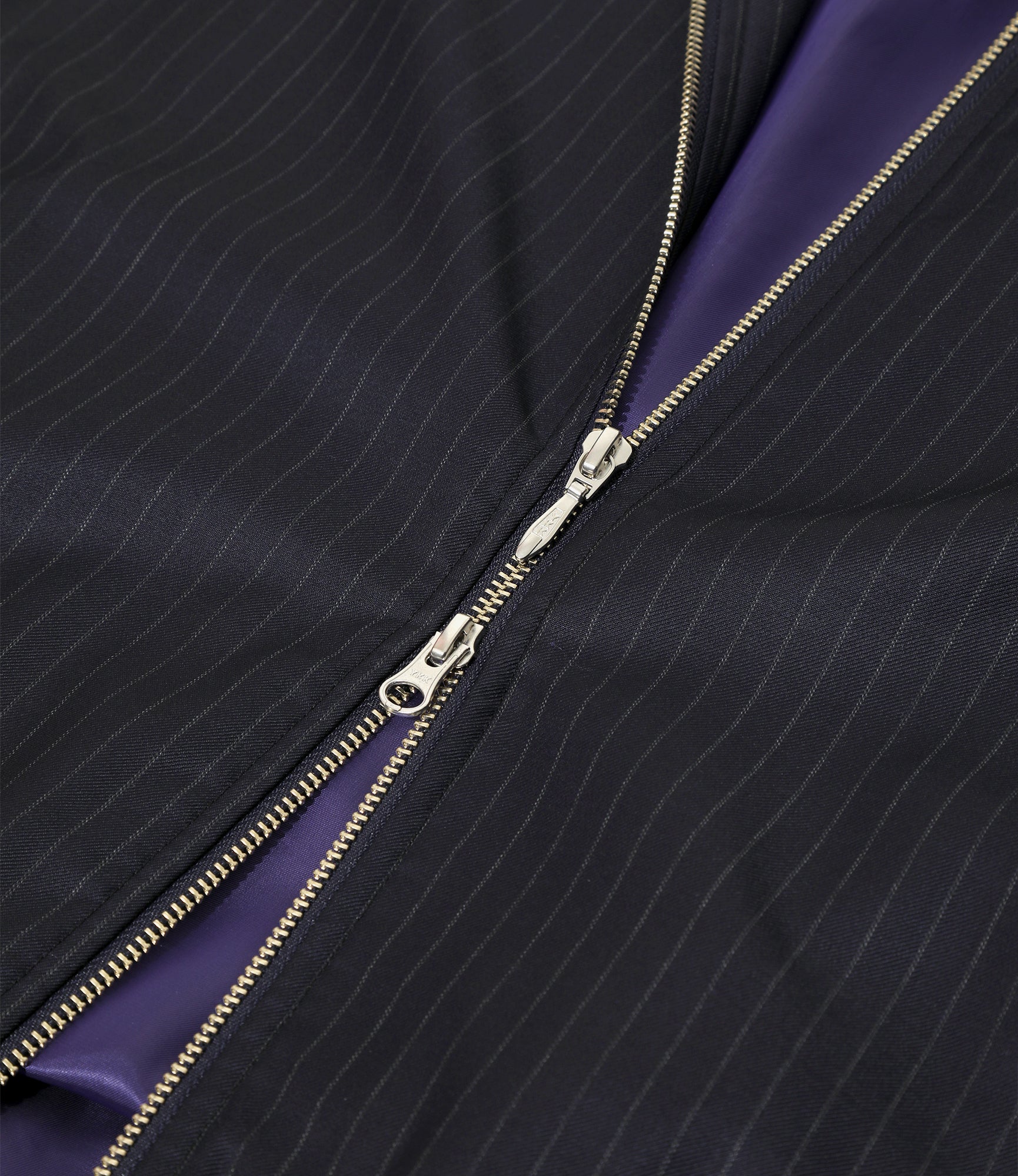 Track Jacket – Navy Striped Viyella Wool