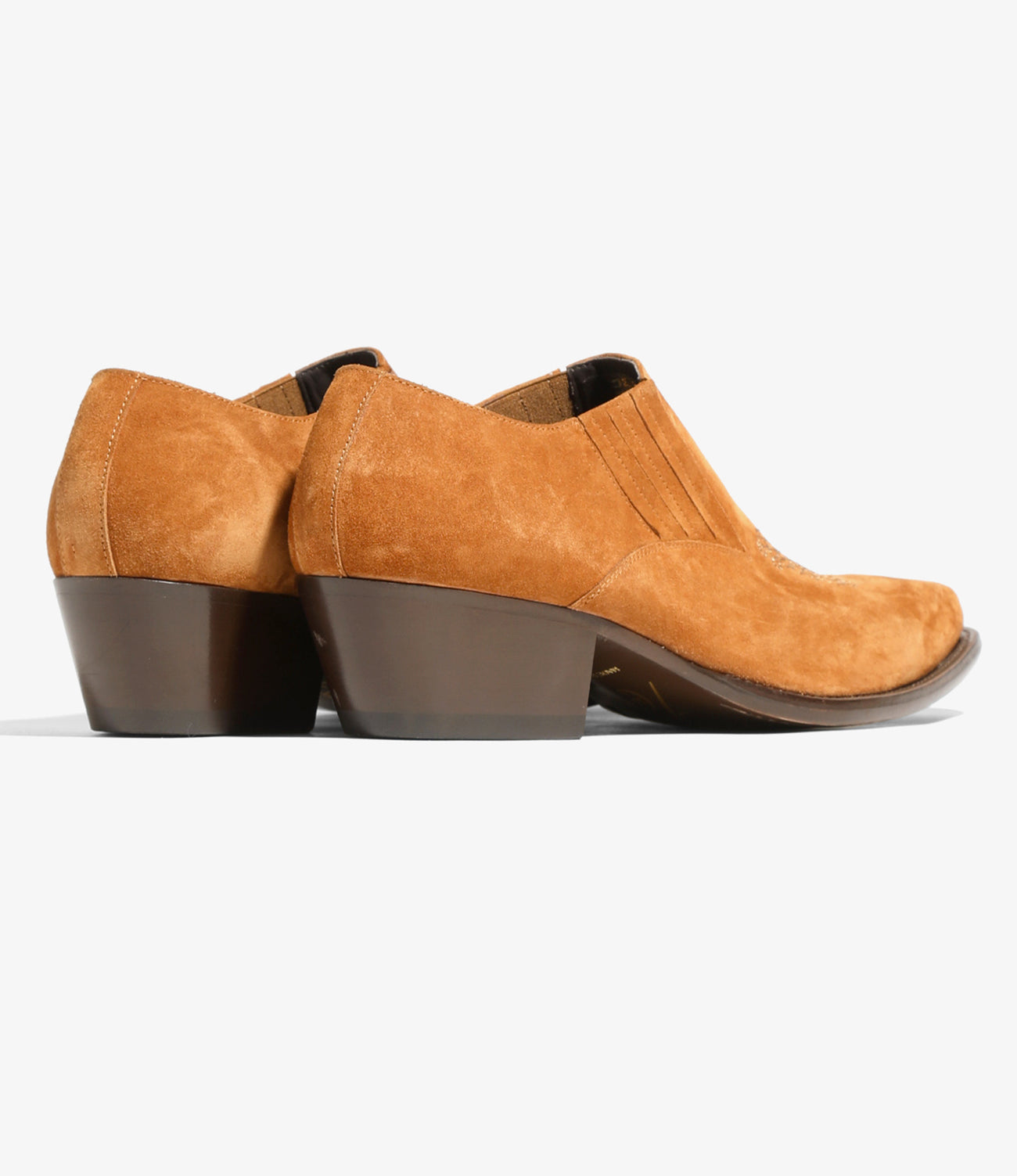 Papillon Stitched Cowboy Shoe – Brown Suede