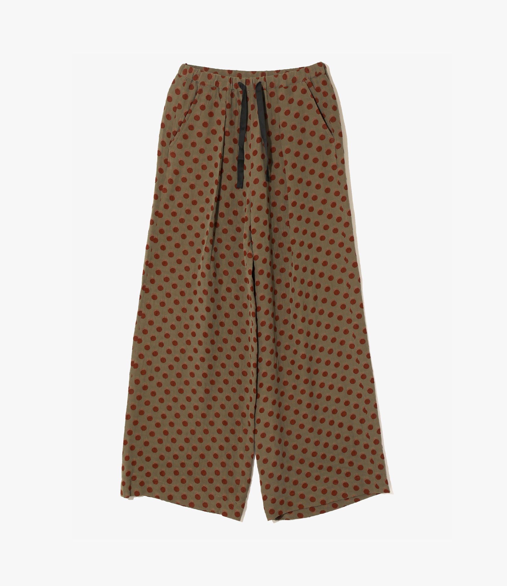 String Baggy Pant – Brown Polka Dot Jacquard