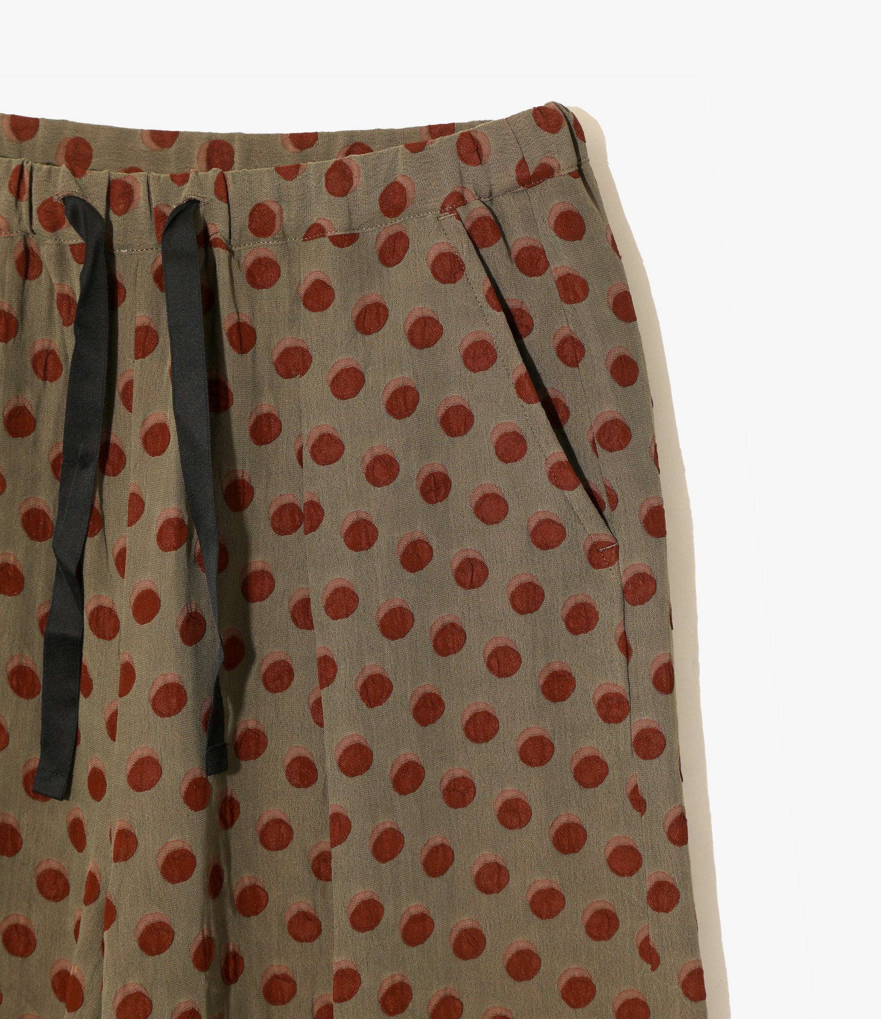 String Baggy Pant – Brown Polka Dot Jacquard