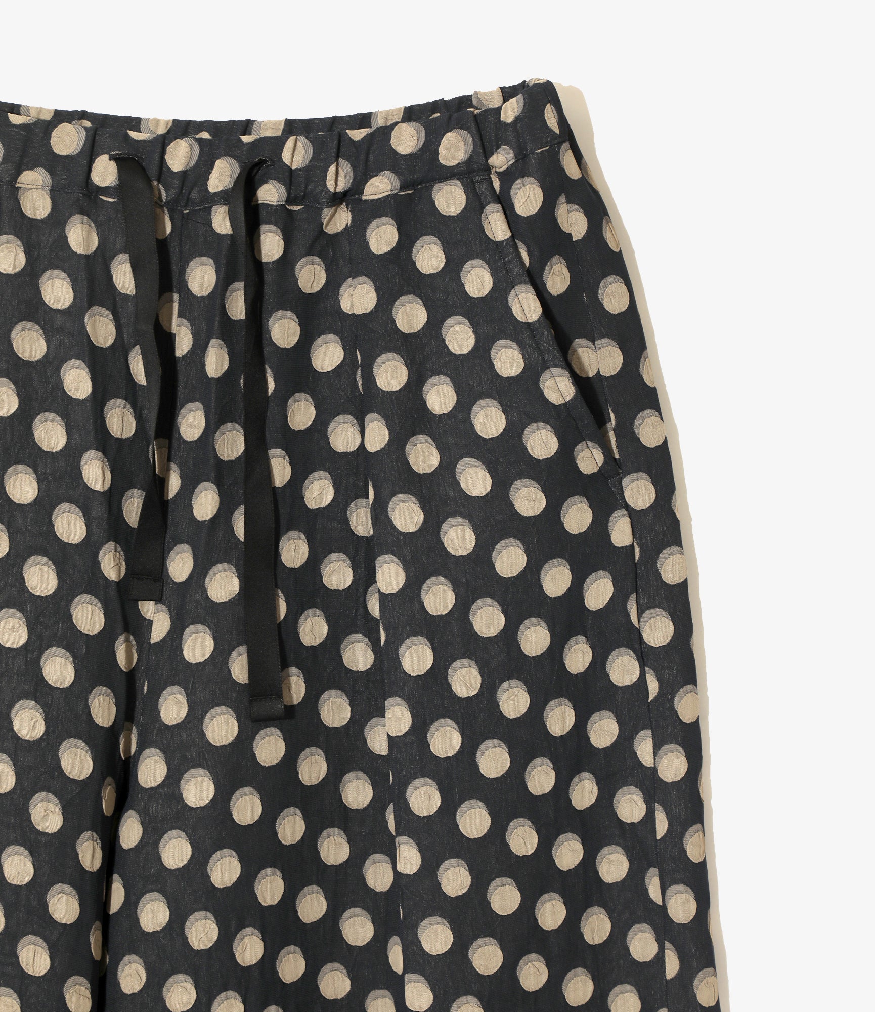 String Baggy Pant – Navy Polka Dot Jacquard