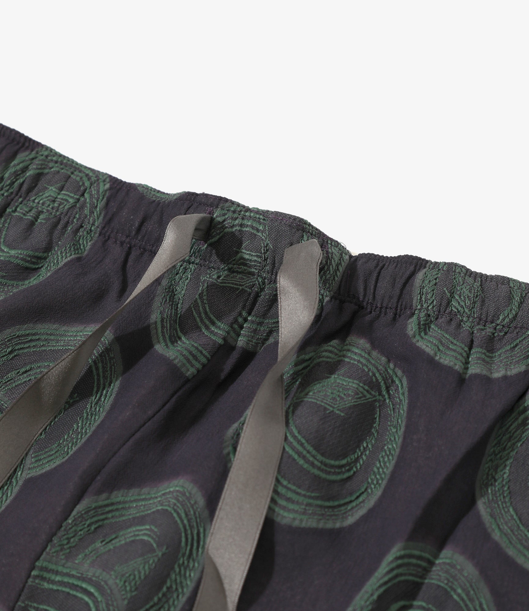 String Boot-Cut Pant – Purple/Green Ring Cut Jacquard Rayon