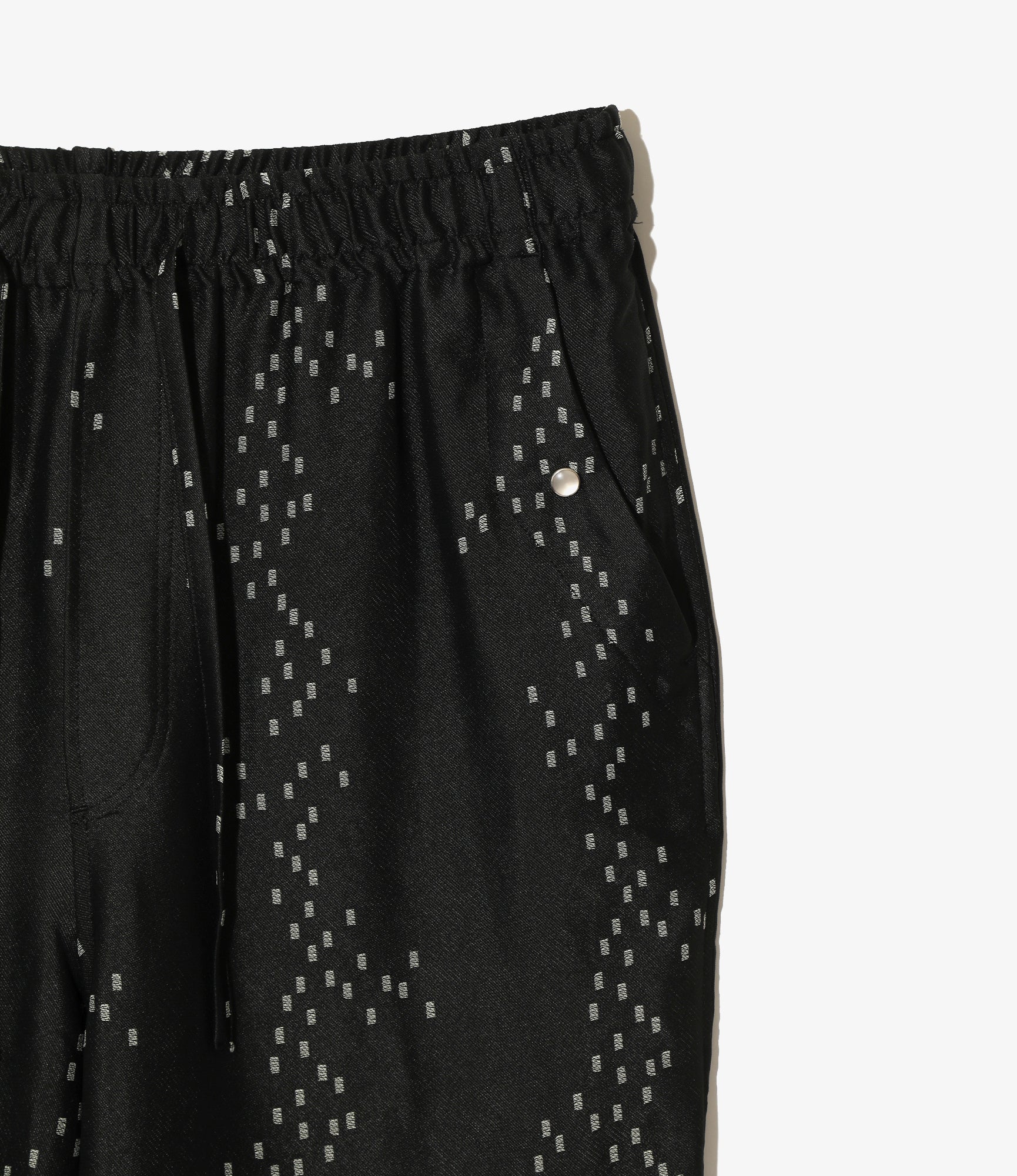 String Cowboy Pant – Black Square Dot Jacquard Rayon