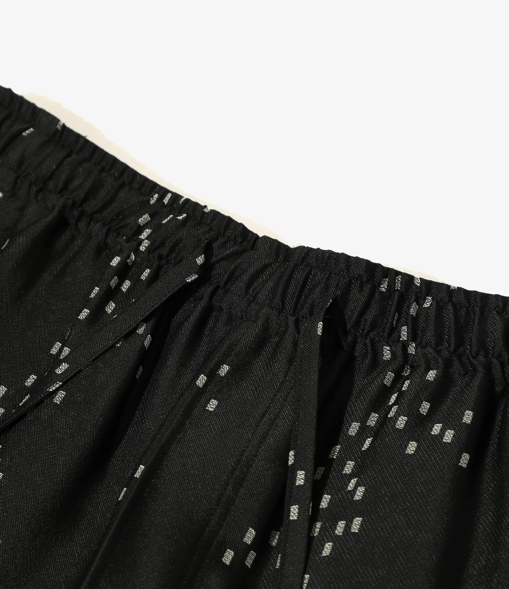 String Cowboy Pant – Black Square Dot Jacquard Rayon