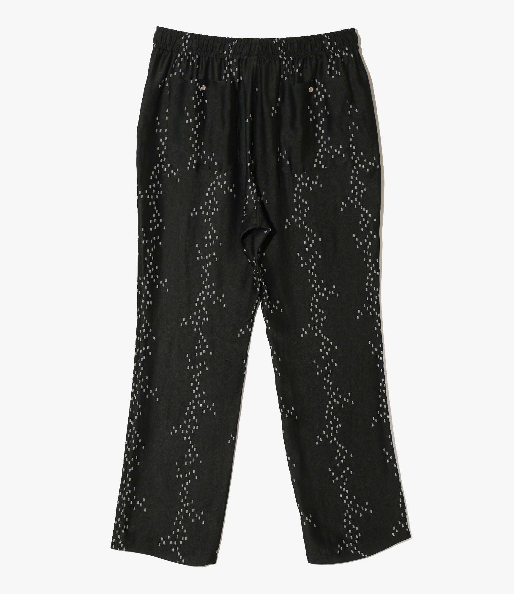 String Cowboy Pant – Black Square Dot Jacquard Rayon