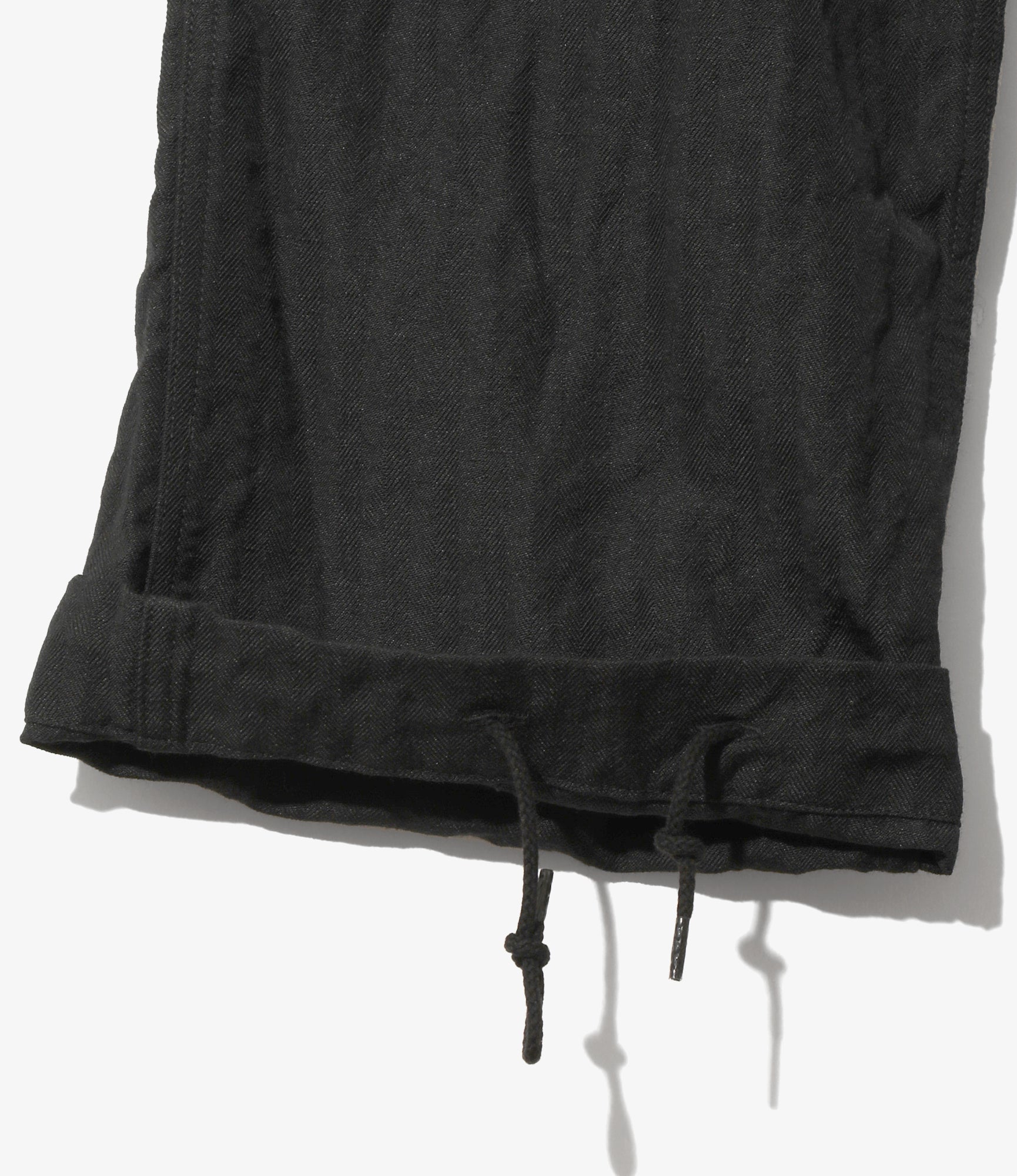 String Fatigue Pant – Black Herringbone Wool/Linen