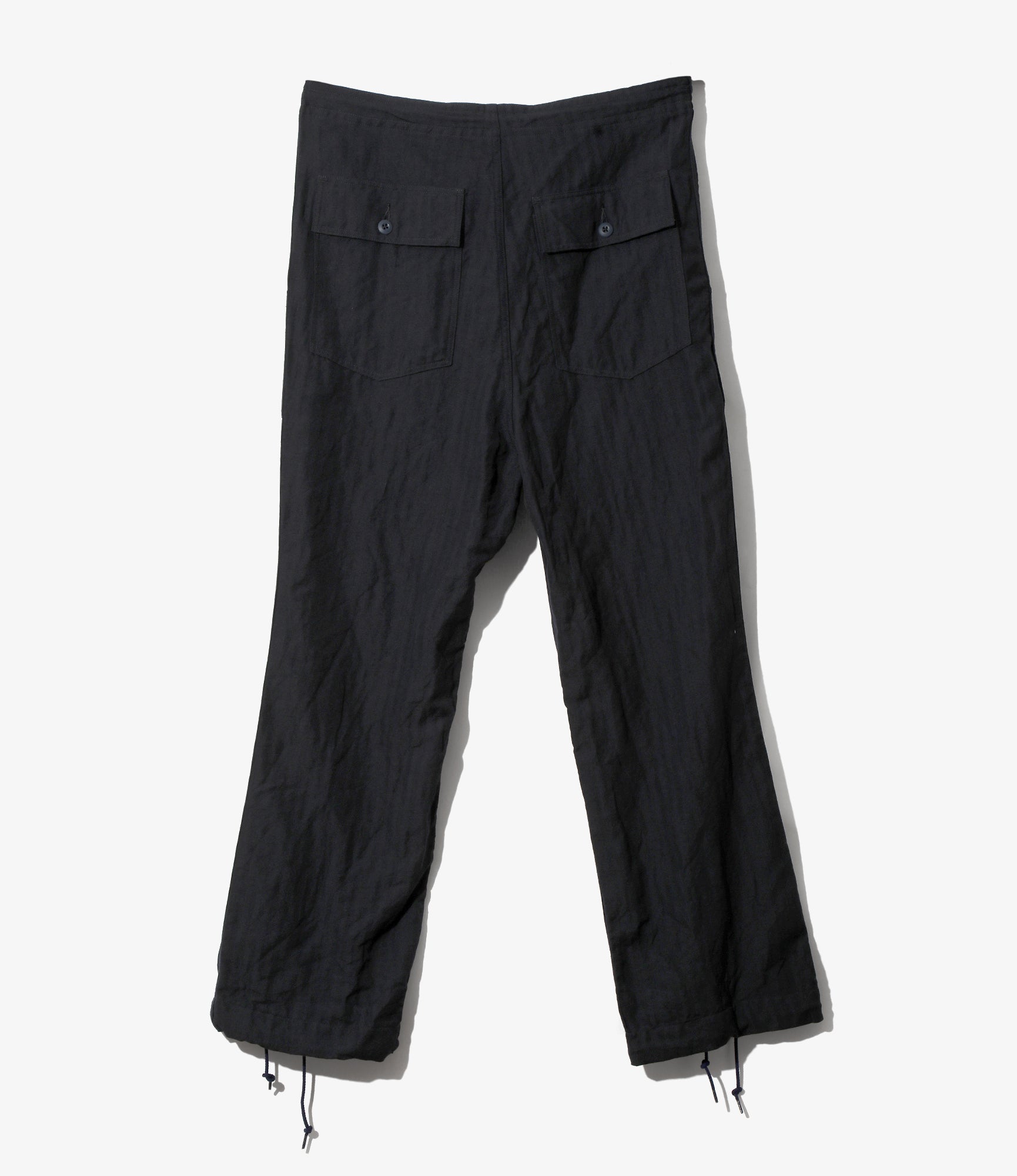 String Fatigue Pant – Navy Herringbone Wool/Linen