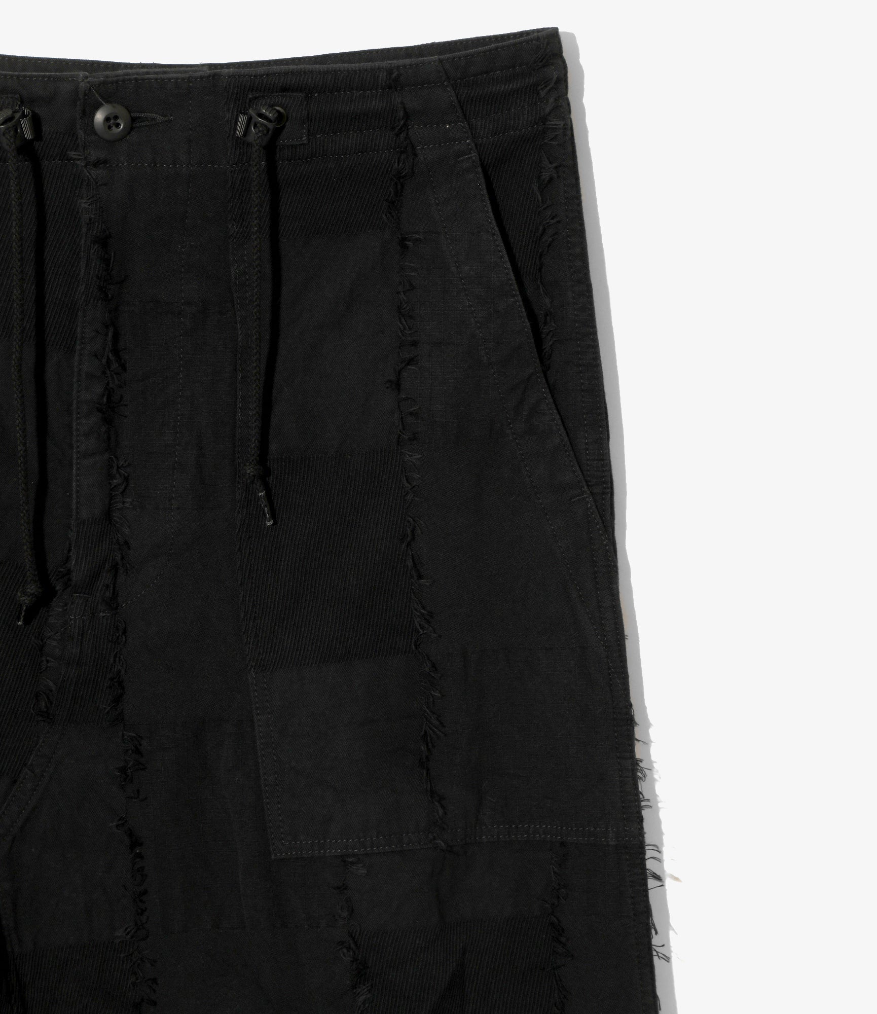 String Fatigue Skirt – Black Cut Jacquard Ripstop Cotton