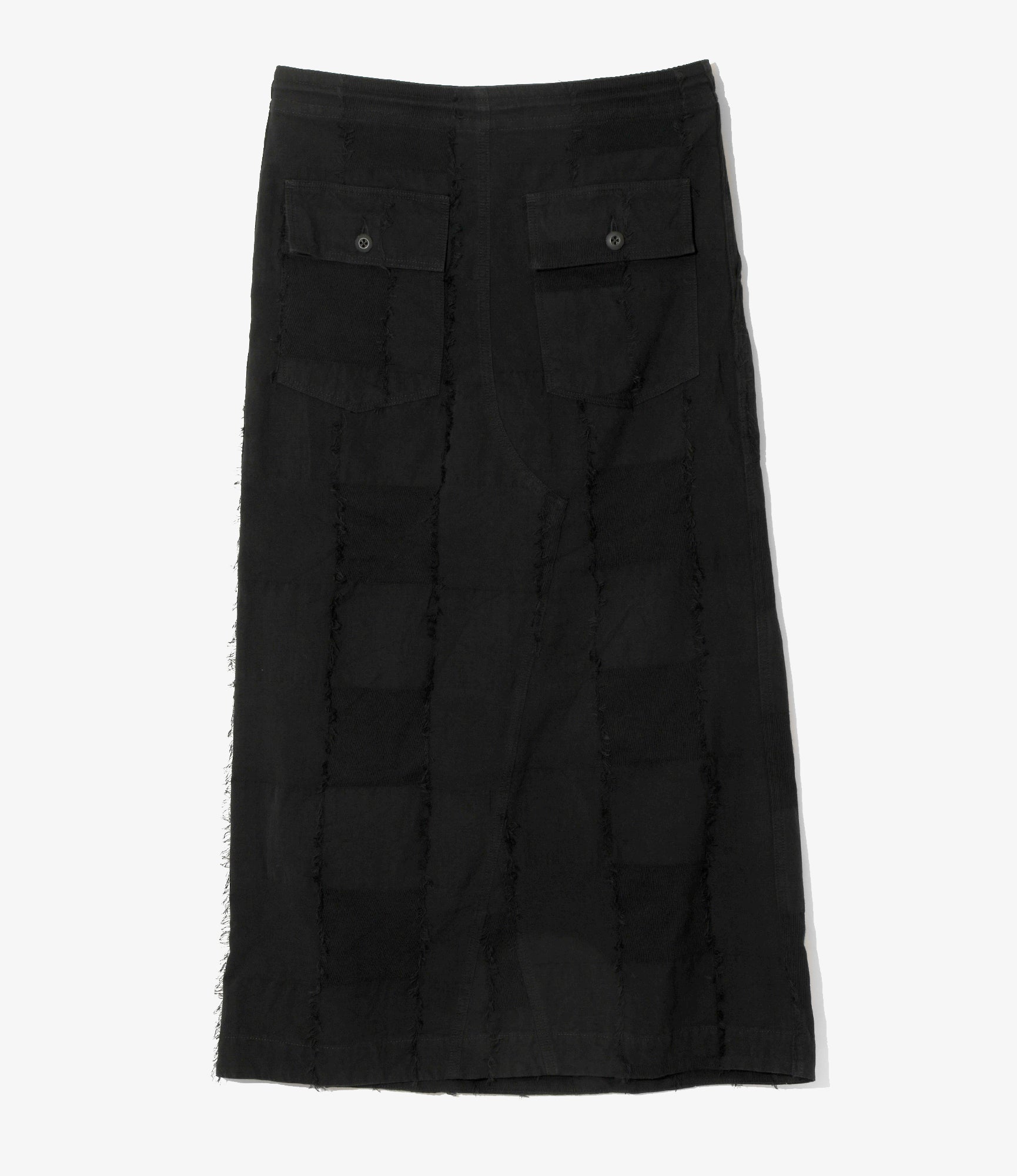 String Fatigue Skirt – Black Cut Jacquard Ripstop Cotton