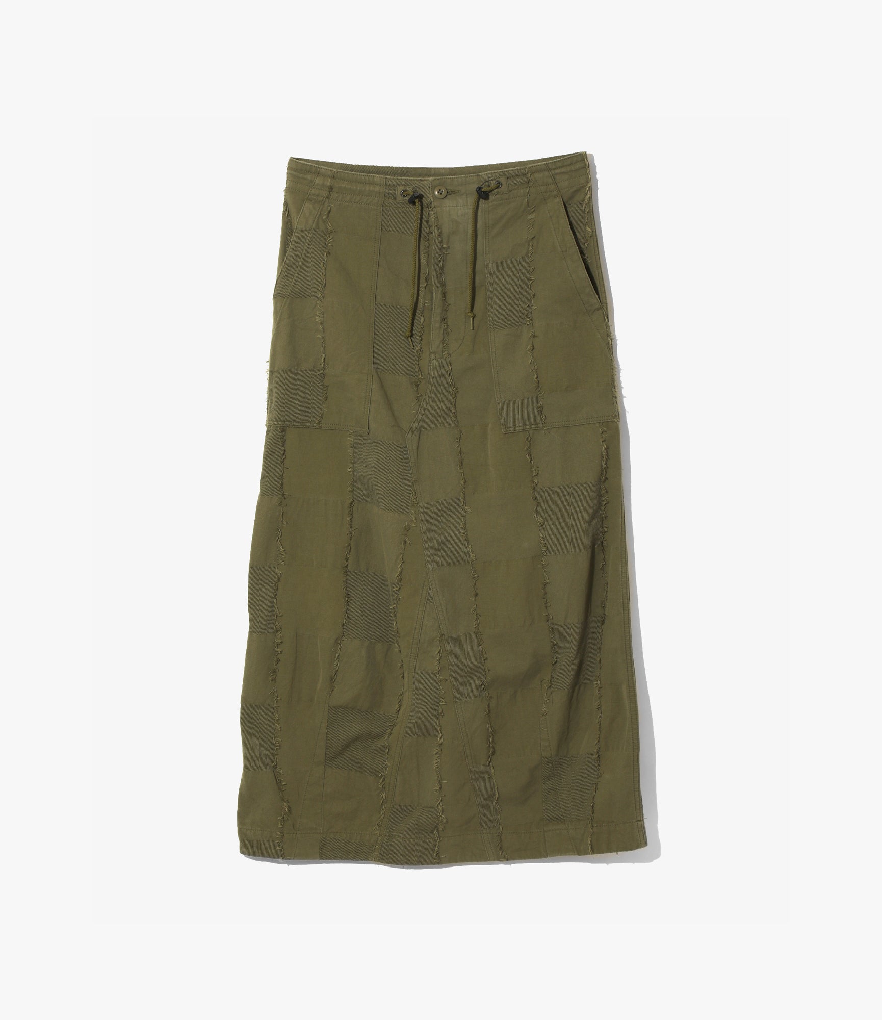 String Fatigue Skirt – Olive Cut Jacquard Ripstop Cotton