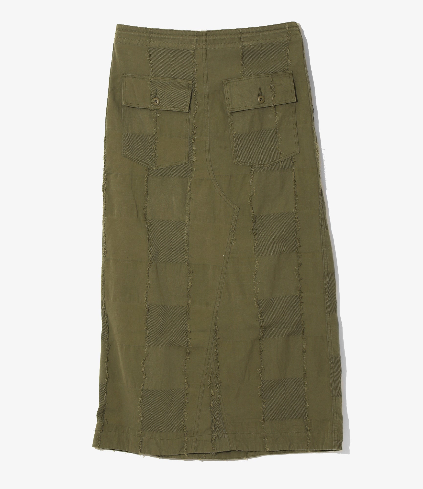 String Fatigue Skirt – Olive Cut Jacquard Ripstop Cotton