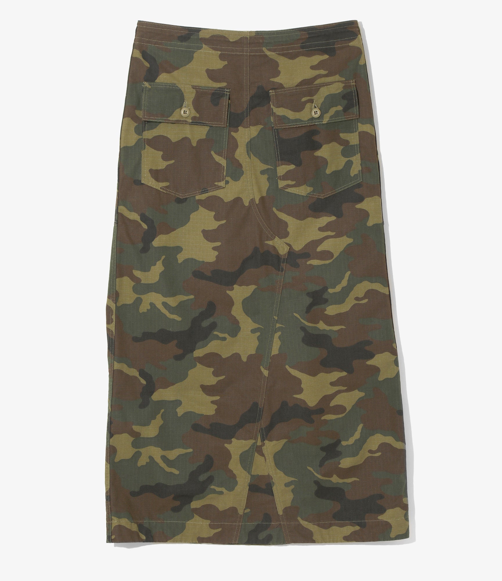 String Fatigue Skirt – Woodland Camo Ripstop Cotton