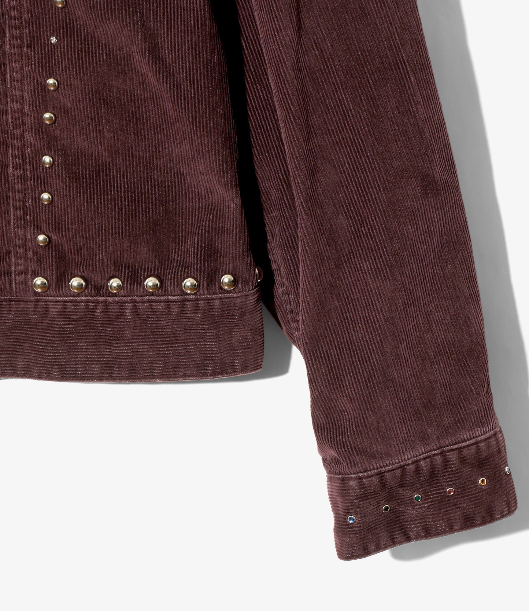 Studded Jean Jacket – Burgundy 14W Corduroy