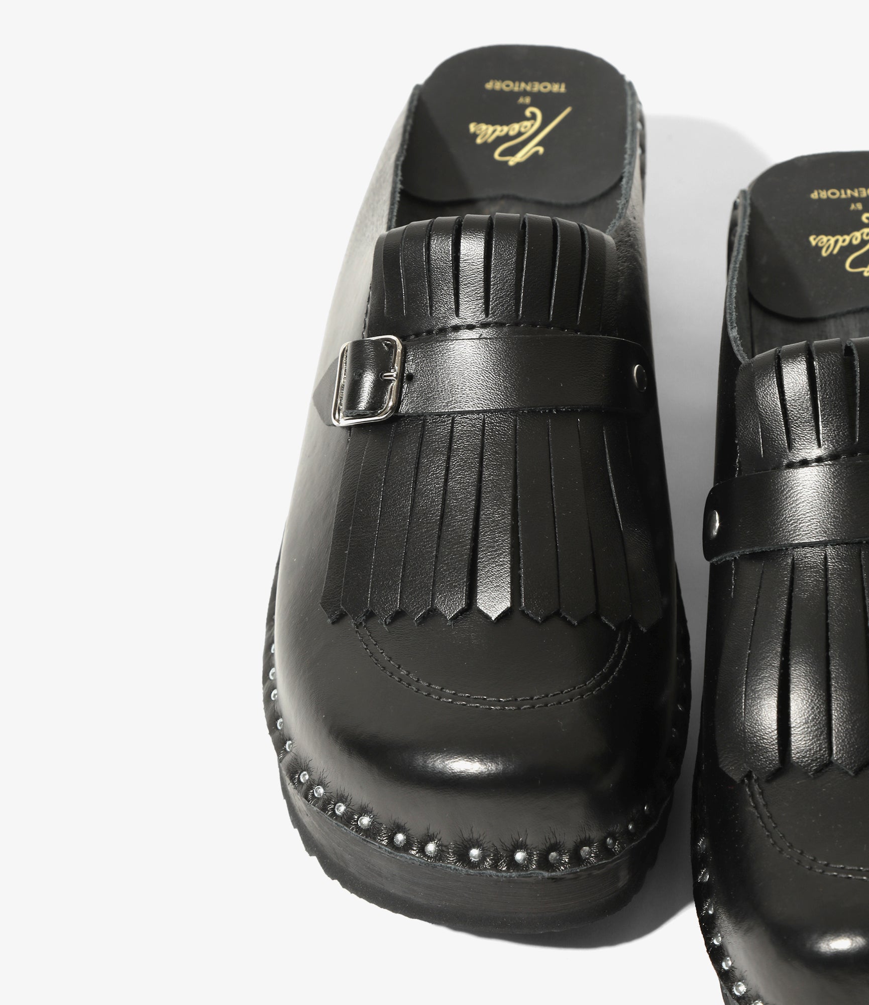 Kilt & Strap 'Monet' Clog – Black Leather