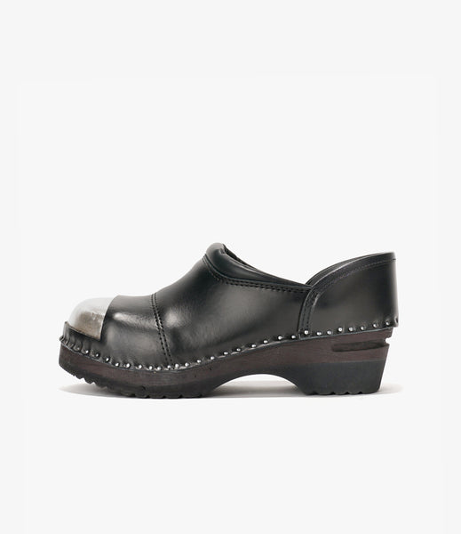 靴 Swedish Clog Picasso Smooth Steel Toe 39 Steel Toe 'Picasso' Clog – Black Leather | Needles × Troentorp